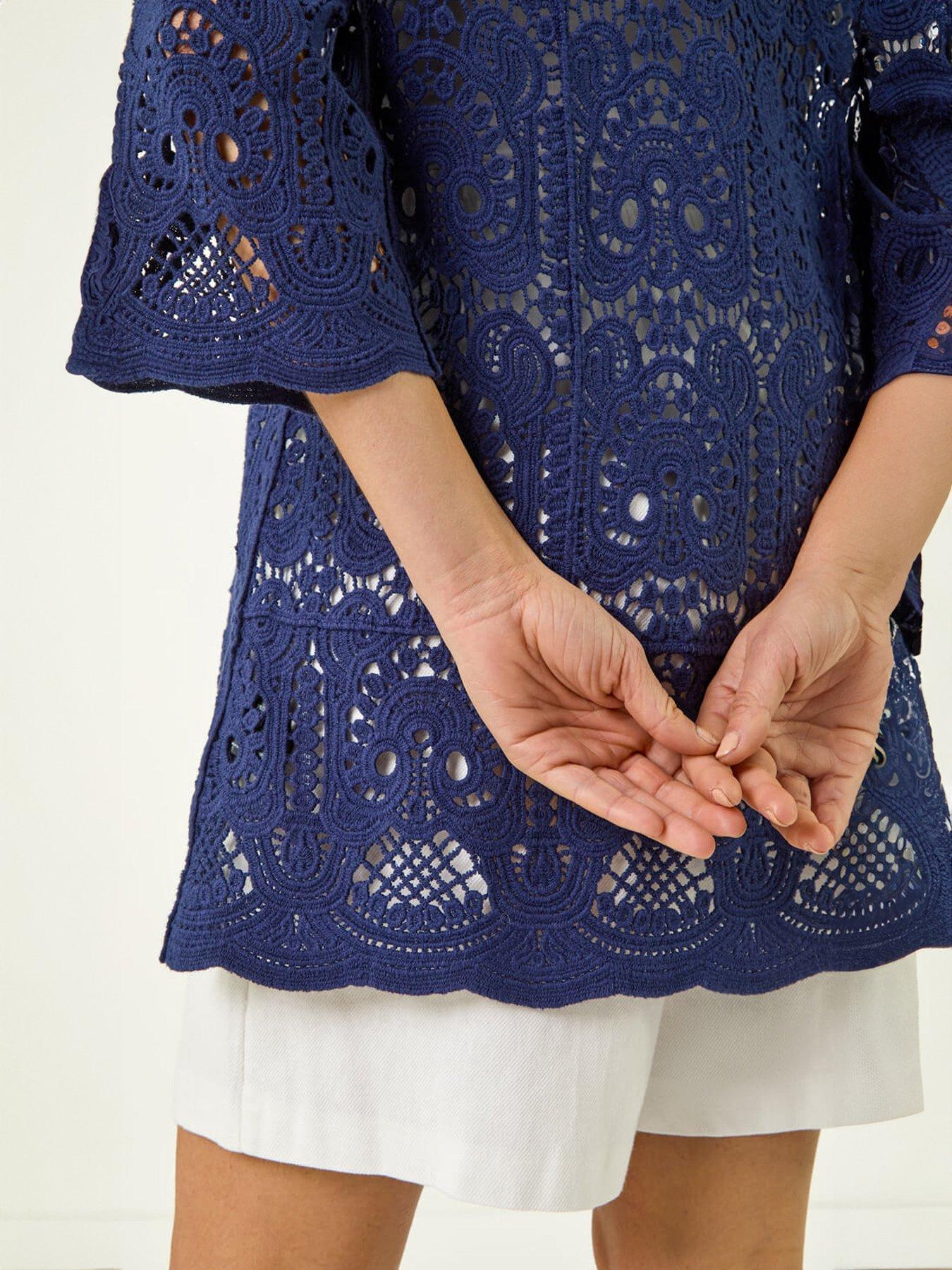  image of roman-cotton-crochet-tunic-top