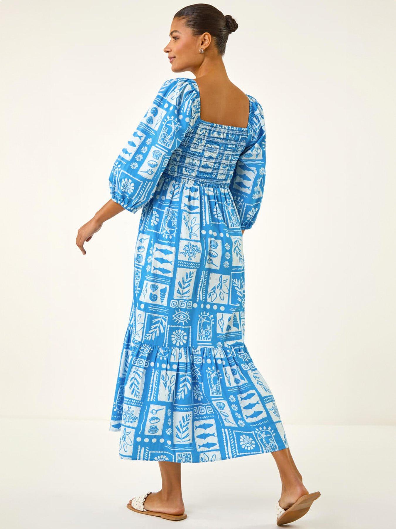 Image 2 of 5 of Roman Seashell Tile Midi Dress