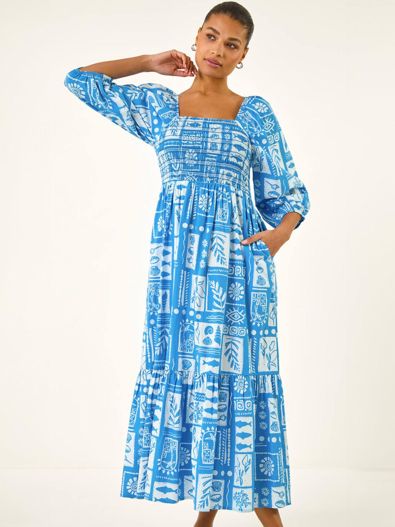 Image 3 of 5 of Roman Seashell Tile Midi Dress