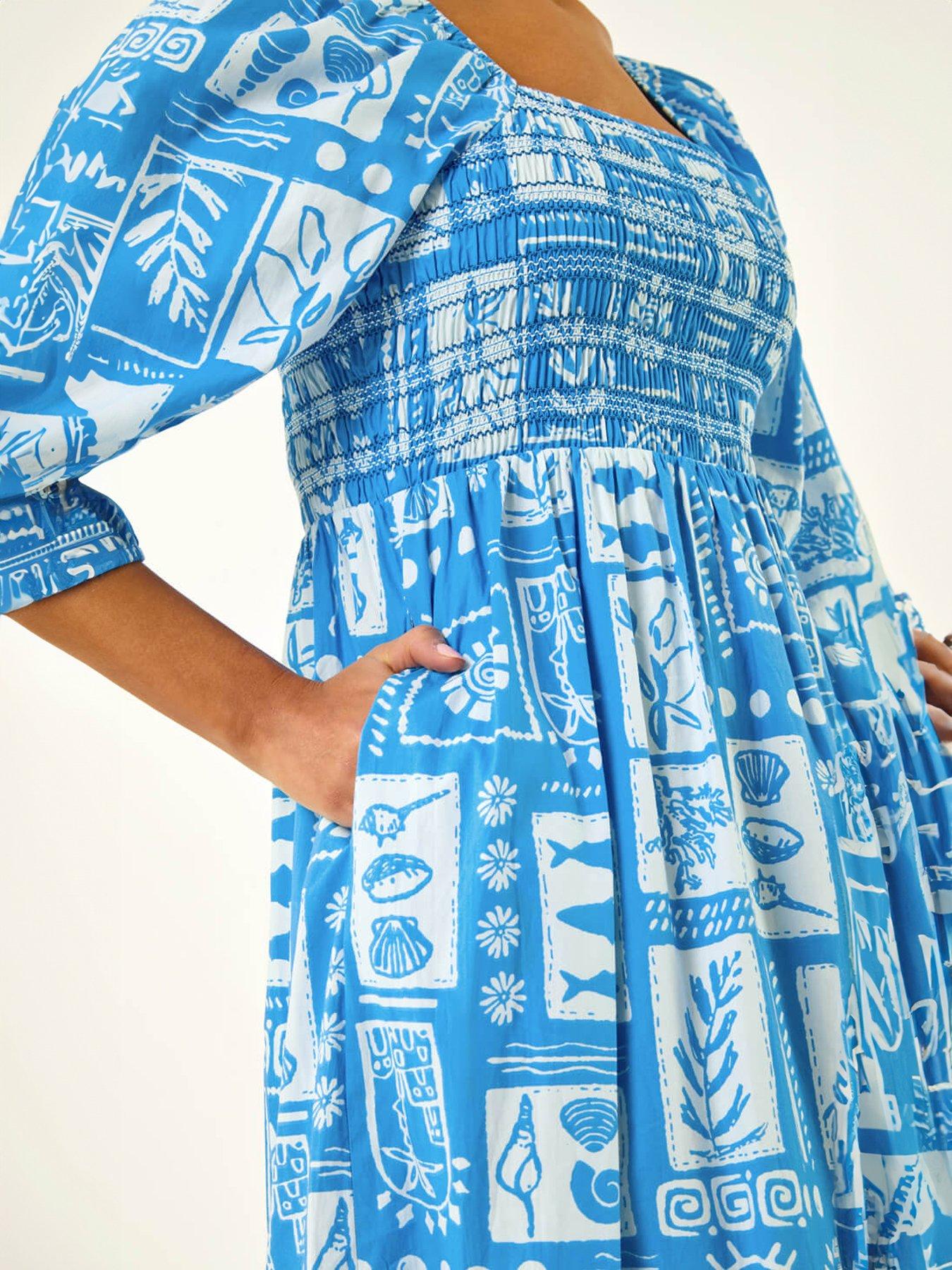 Image 5 of 5 of Roman Seashell Tile Midi Dress