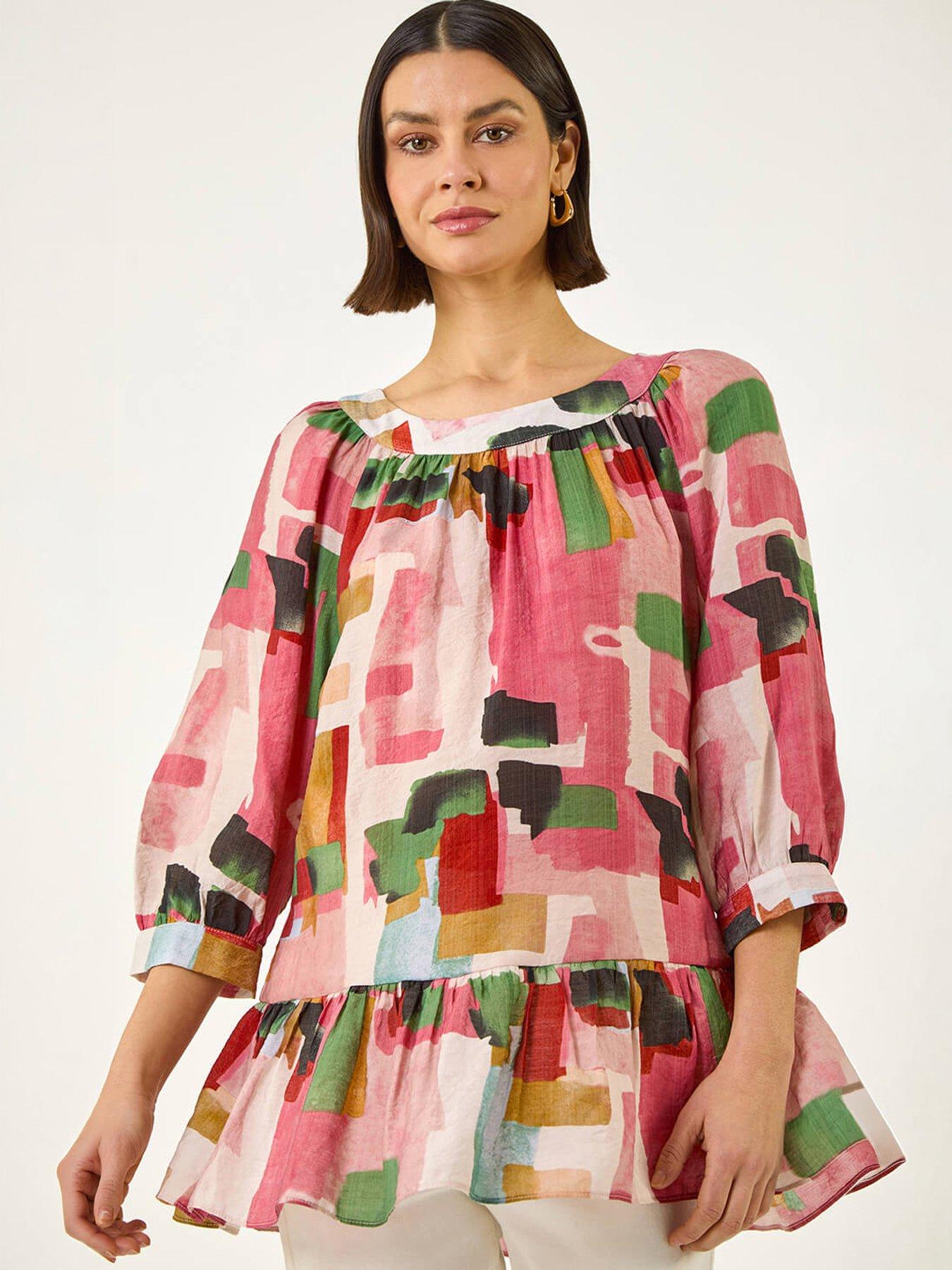 Roman Abstract Print Tunic