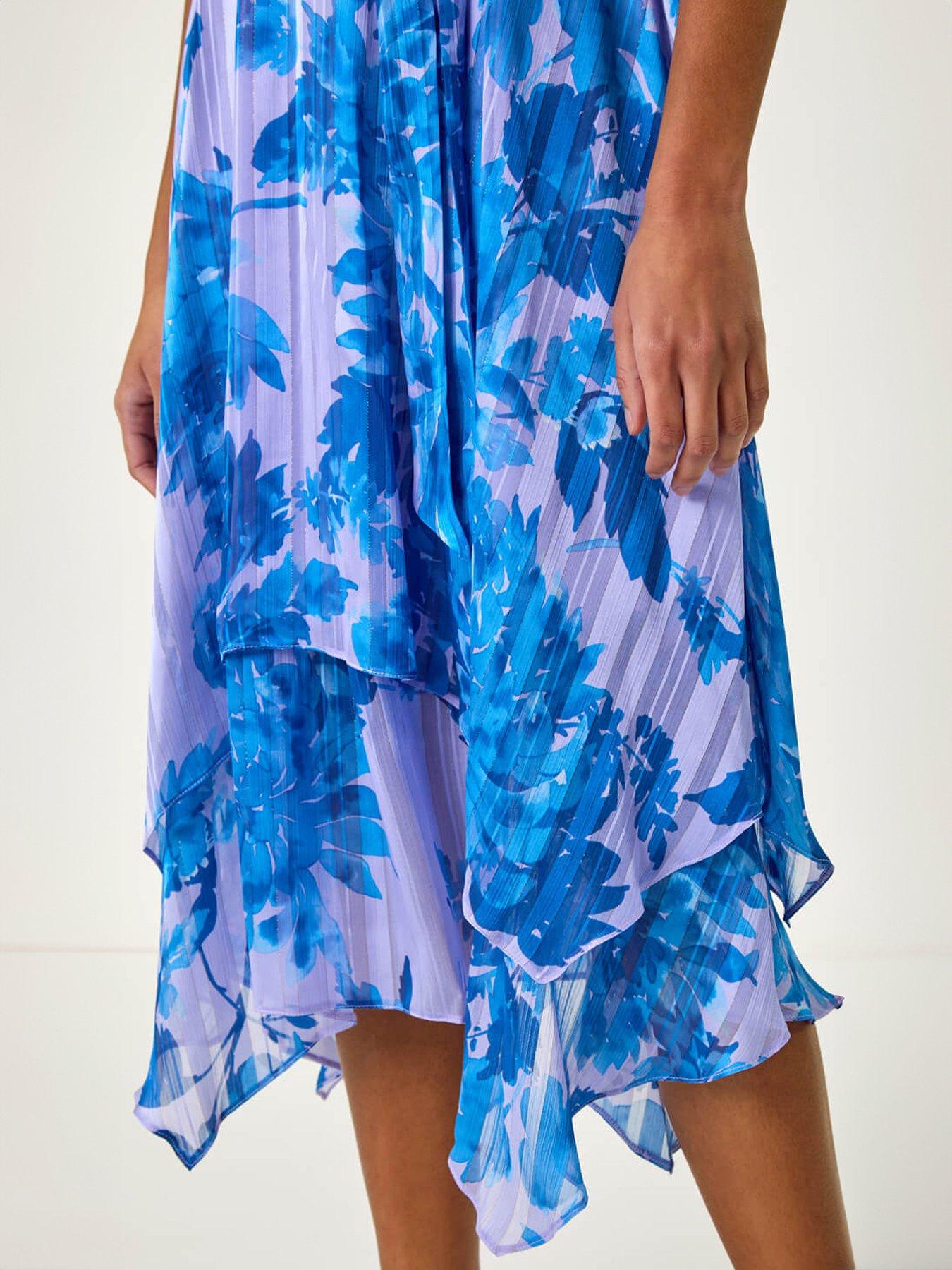 Image 4 of 4 of Roman Floral Frill Midi Wrap Dress