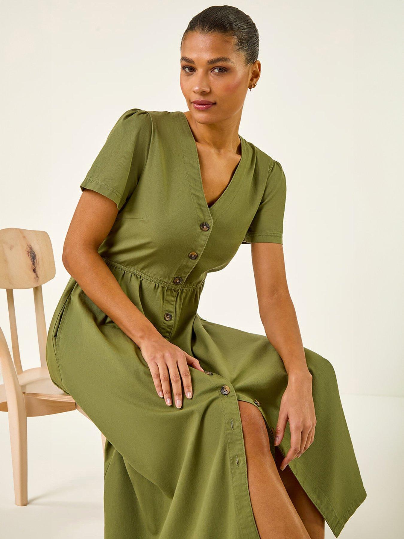  image of roman-denim-button-through-midi-dress