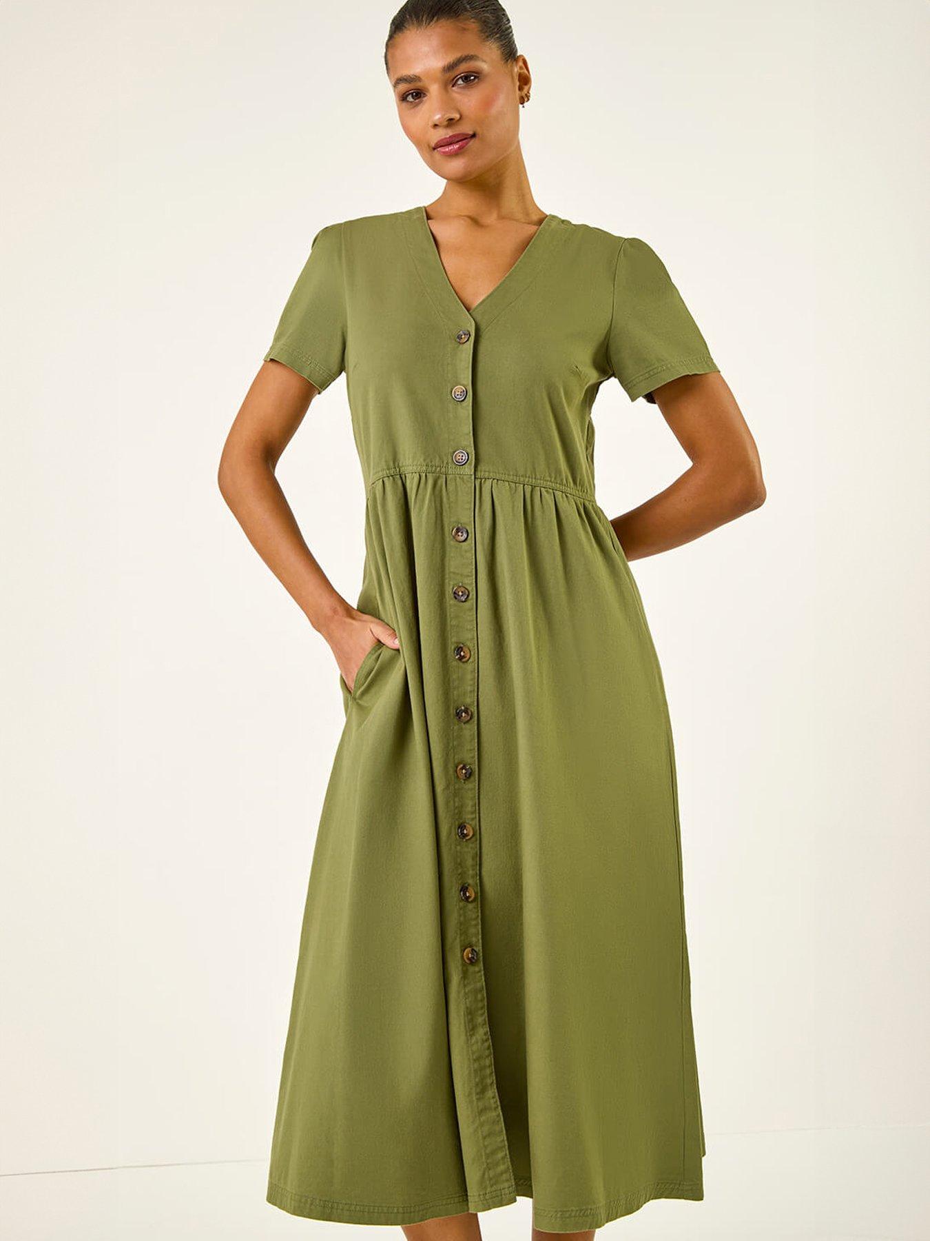  image of roman-denim-button-through-midi-dress