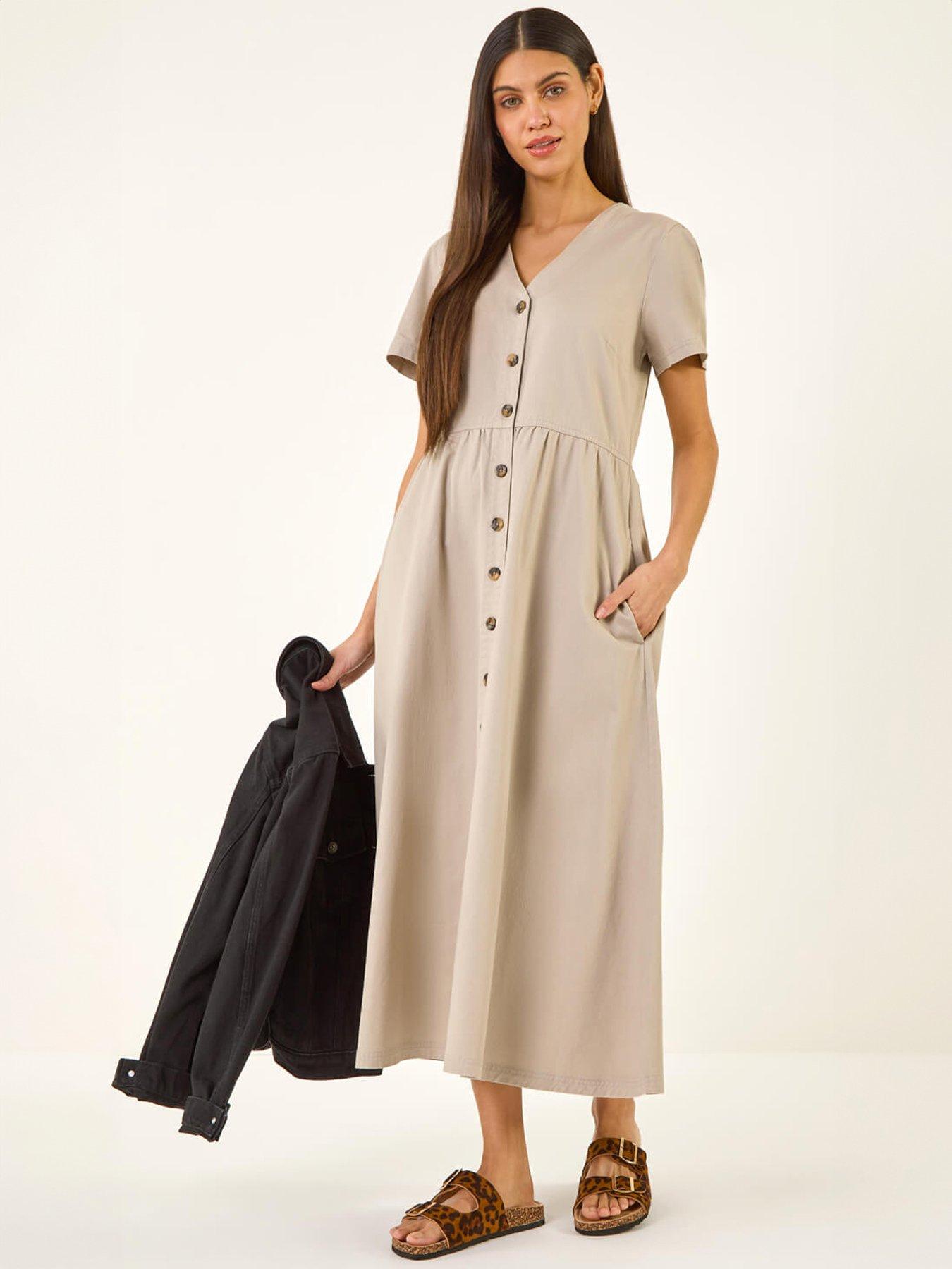 Image 3 of 5 of Roman Denim Button Through Midi Dress