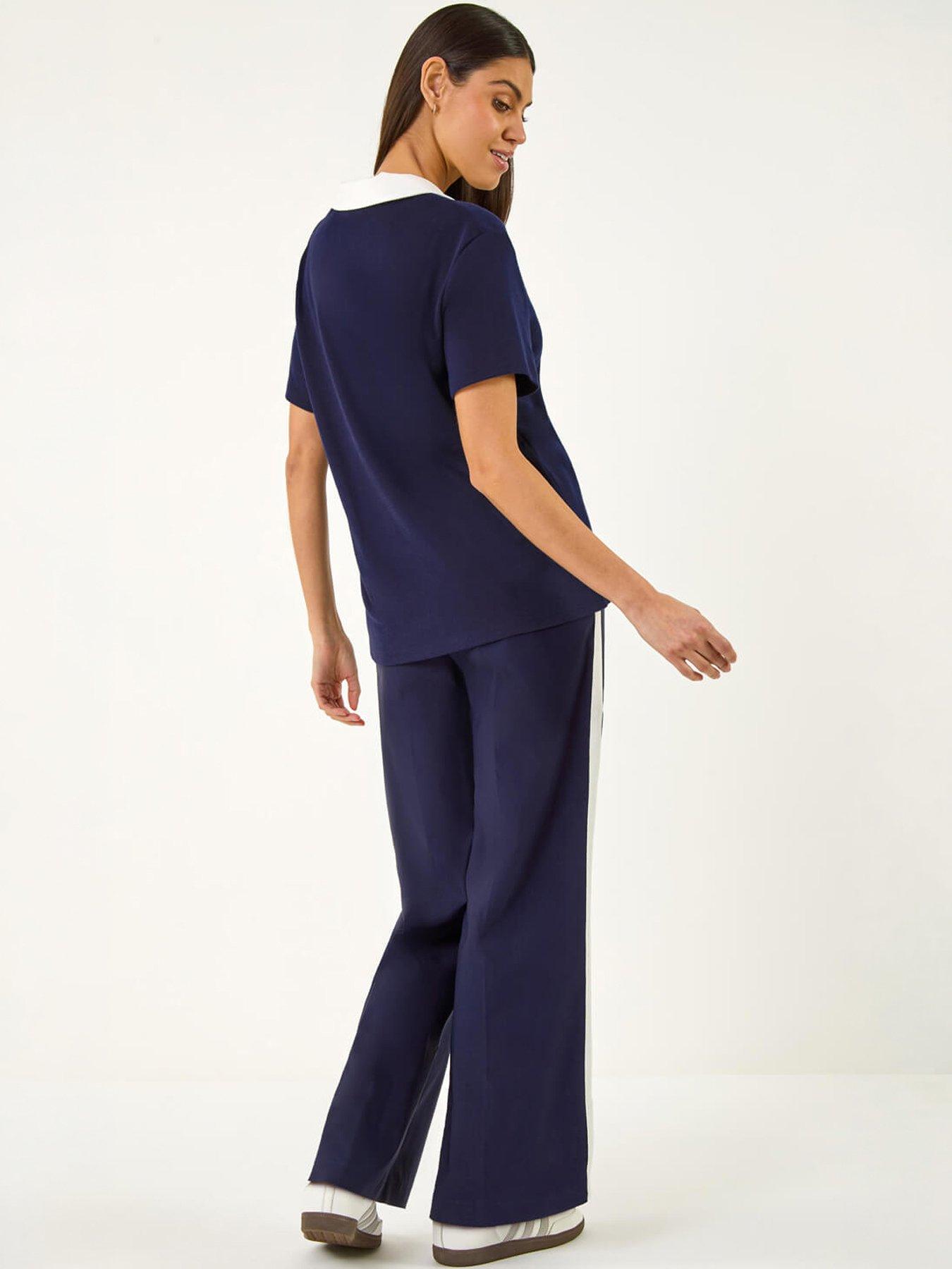 Image 4 of 5 of Roman Cotton Collar V-Neck Top