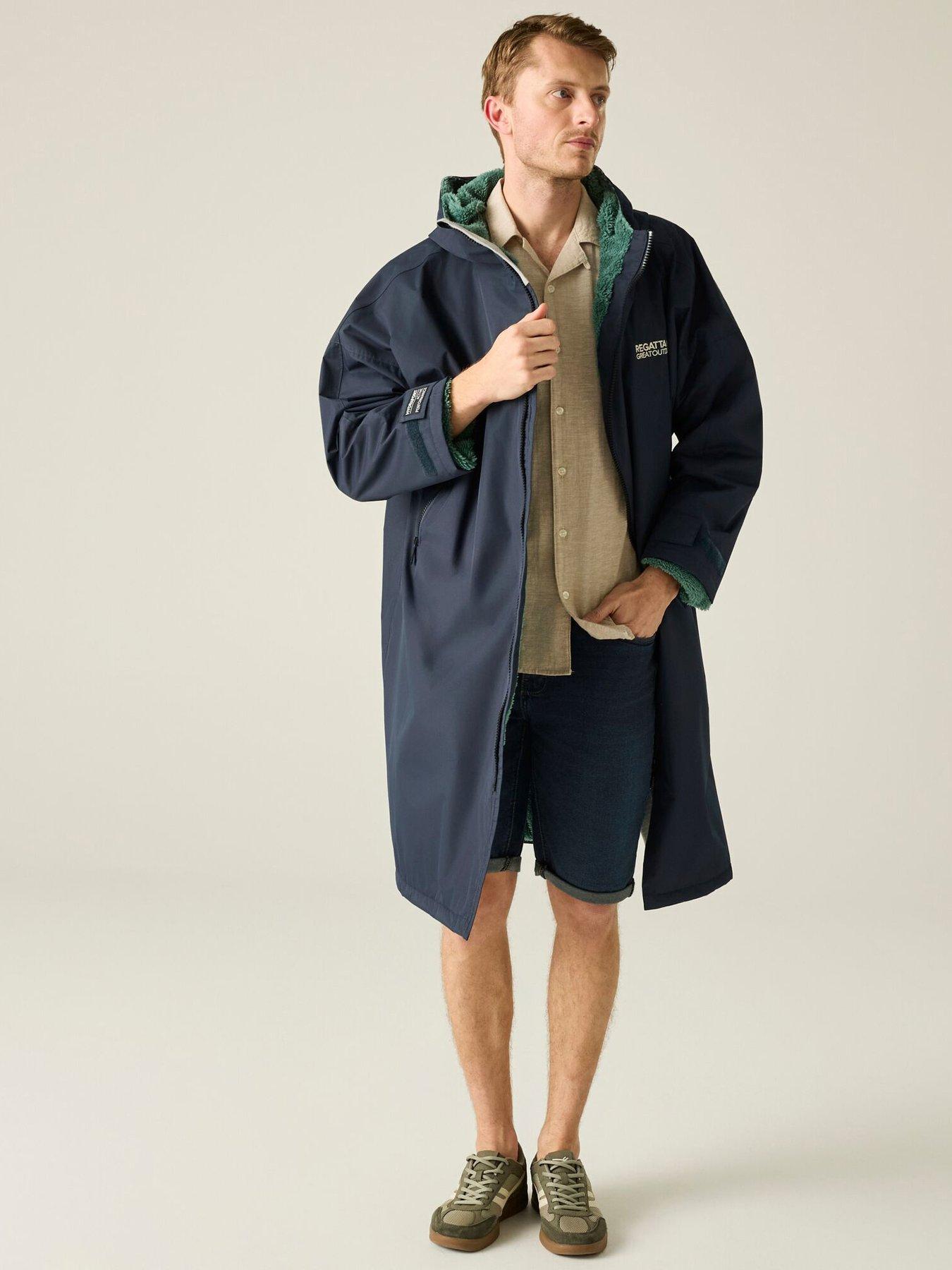 Regatta Adult Waterproof Robe- - IIvy Moss/Navy