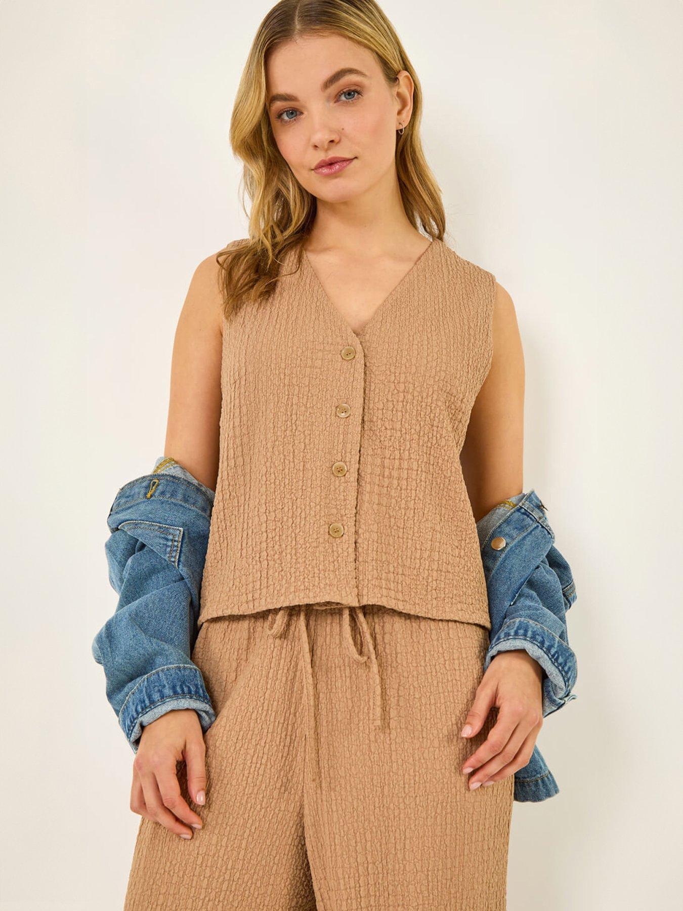Image 4 of 5 of Roman Dusk Crinkle Textured Waist Coat