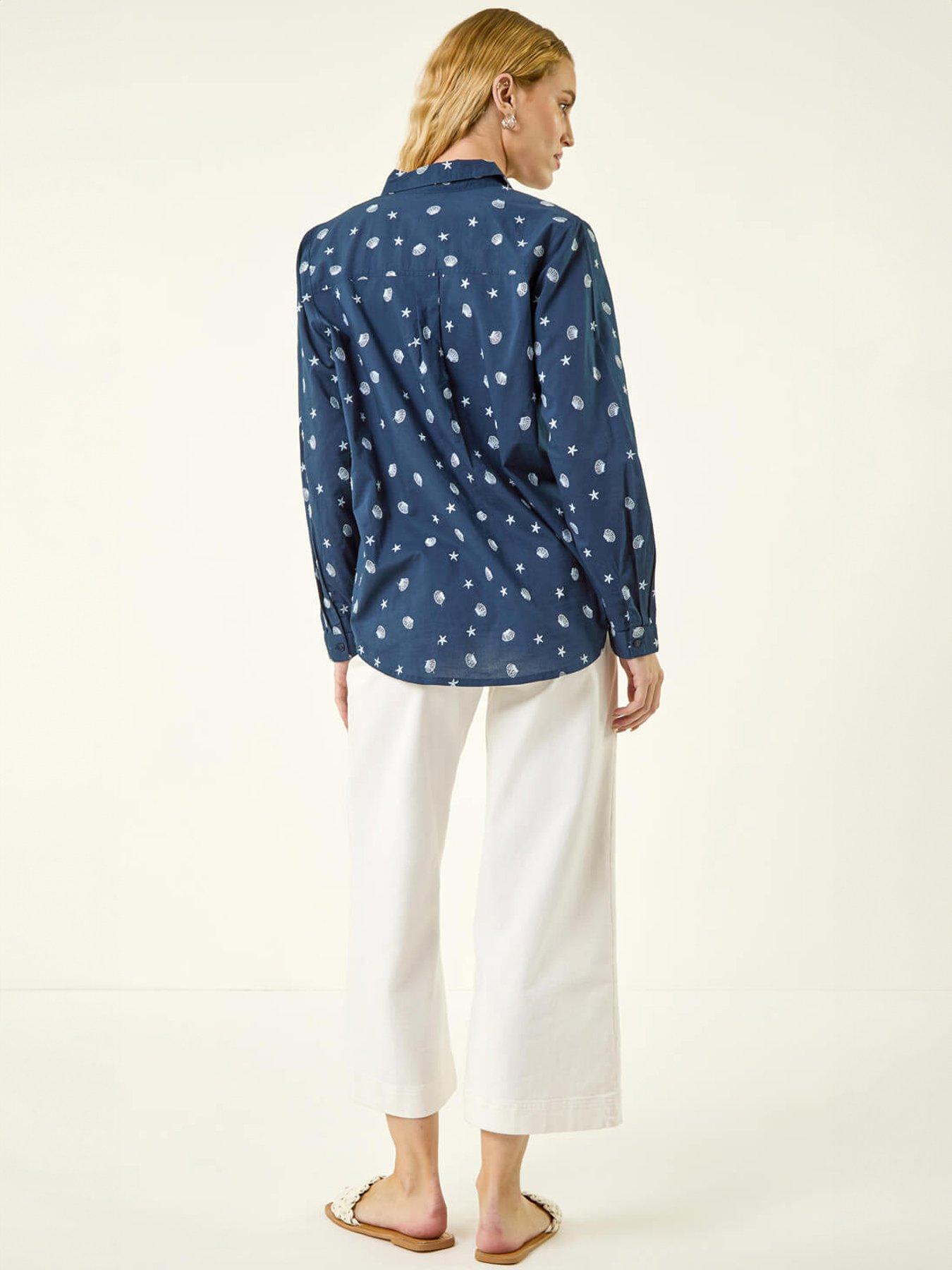 Image 2 of 5 of Roman Shell Embroidered Shirt