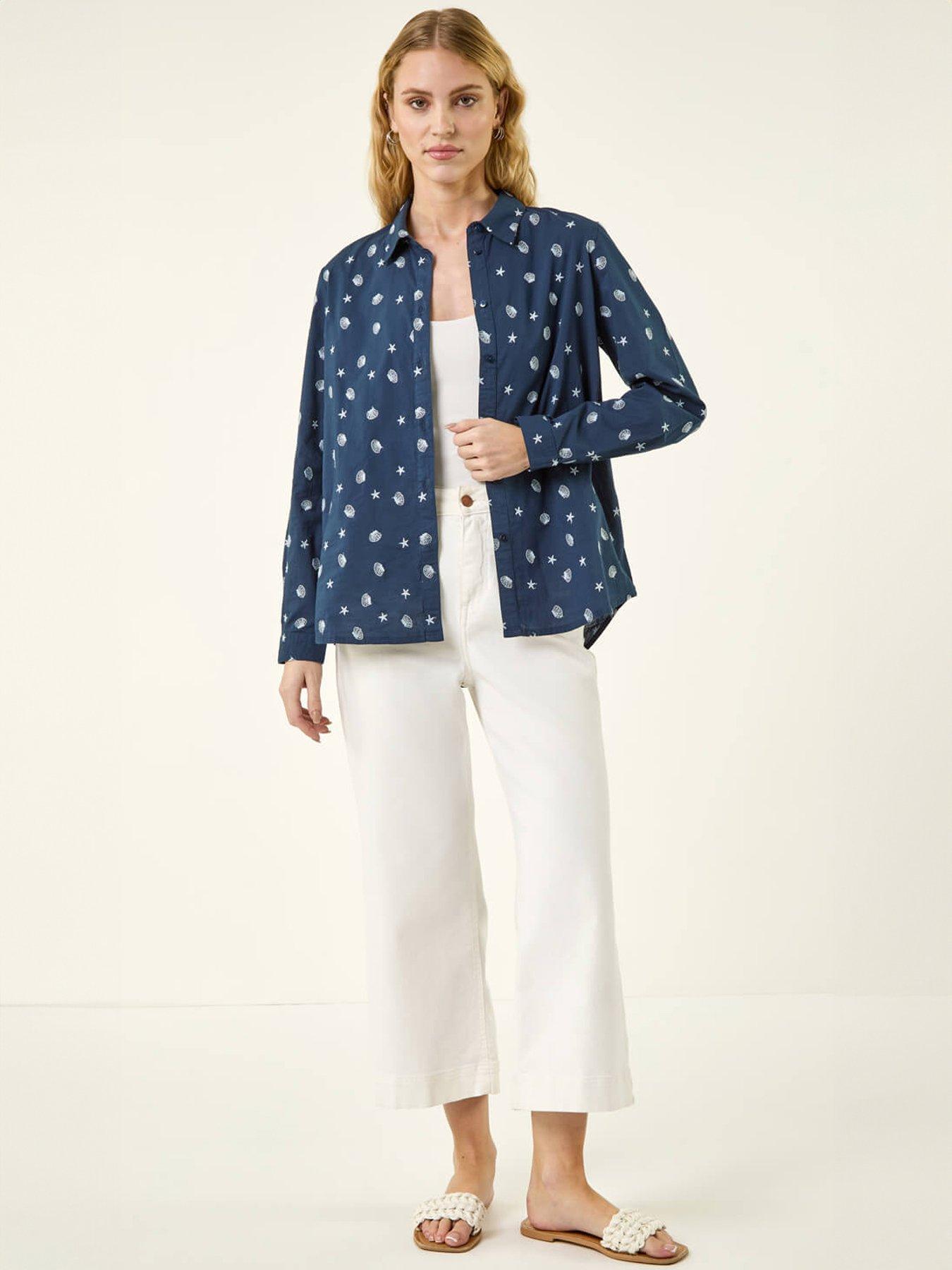 Image 3 of 5 of Roman Shell Embroidered Shirt