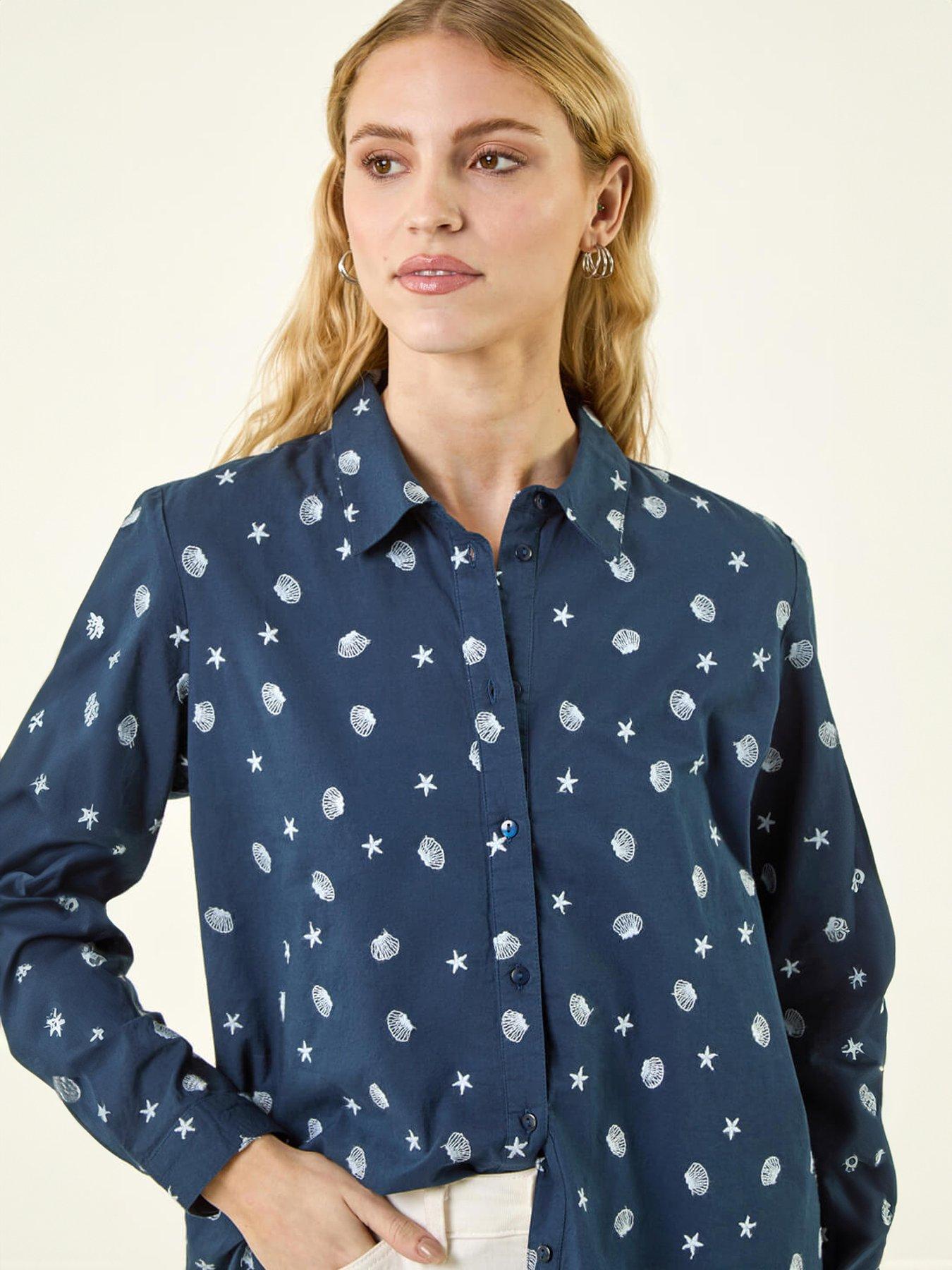 Image 4 of 5 of Roman Shell Embroidered Shirt