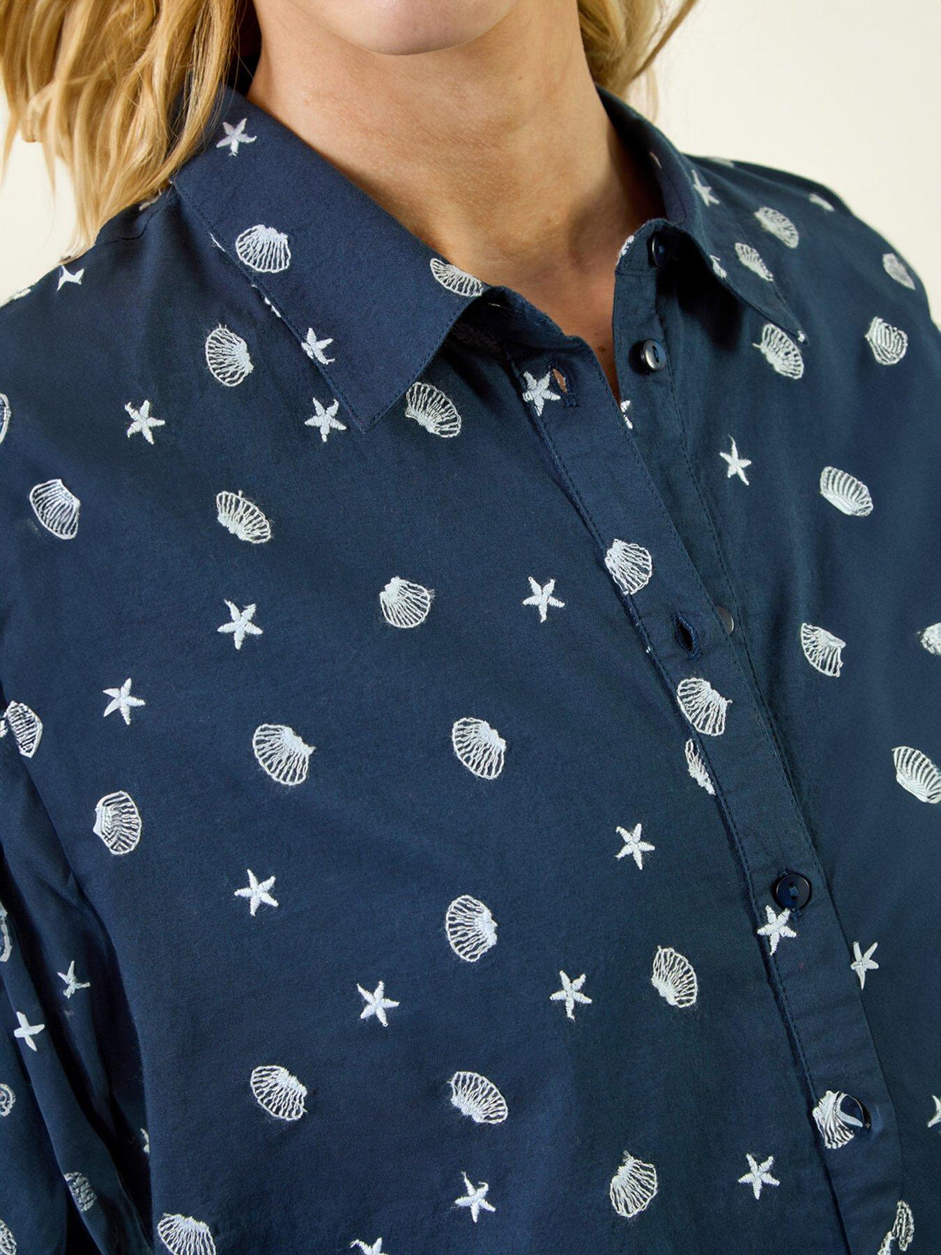 Image 5 of 5 of Roman Shell Embroidered Shirt