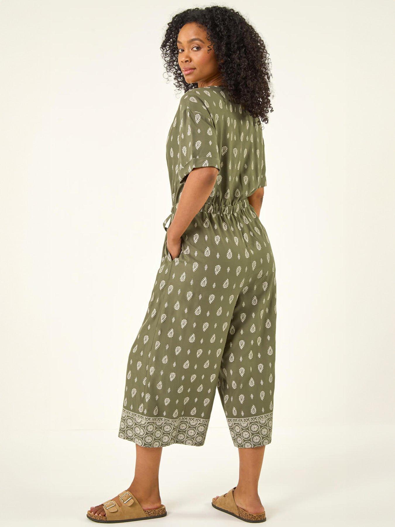  image of roman-petite-border-print-cropped-jumpsuit