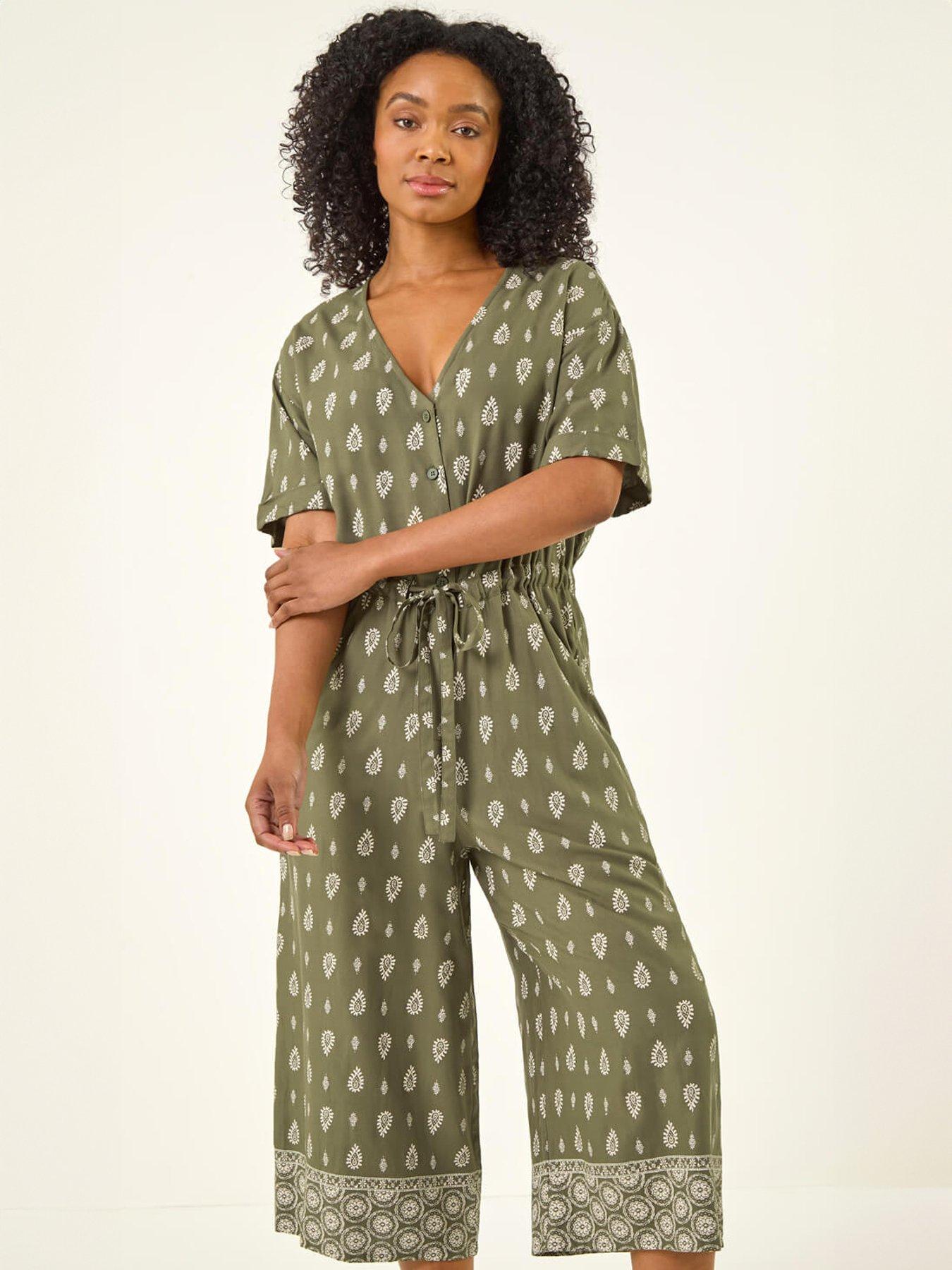  image of roman-petite-border-print-cropped-jumpsuit