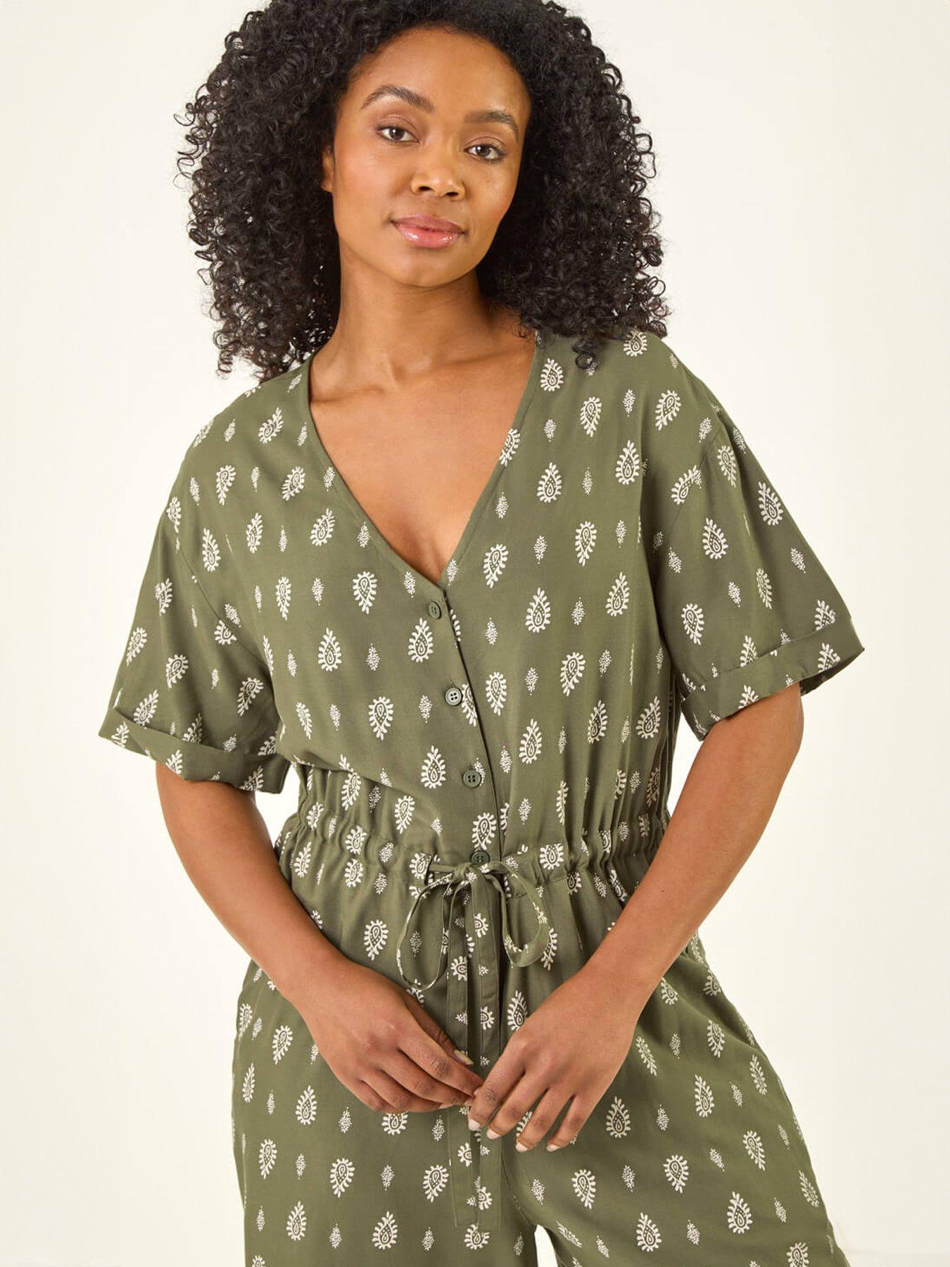  image of roman-petite-border-print-cropped-jumpsuit