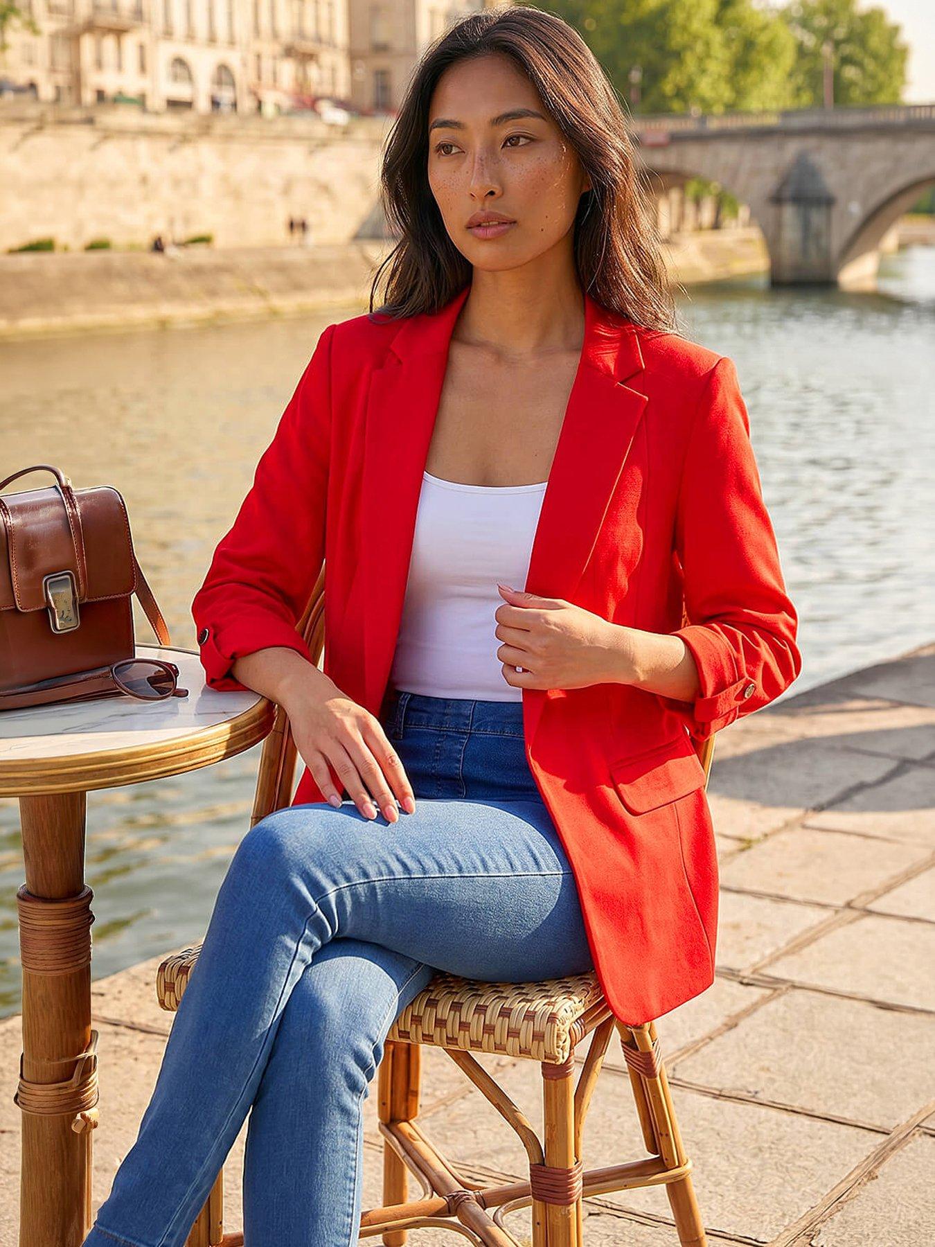 front image of roman-petite-pocket-ponte-blazer