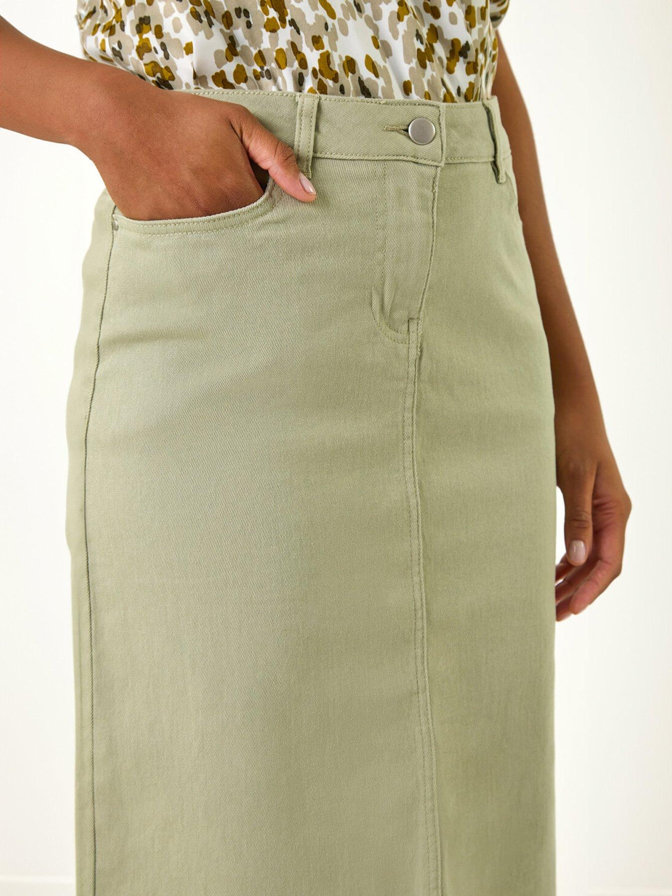  image of roman-cotton-denim-stretch-skirt