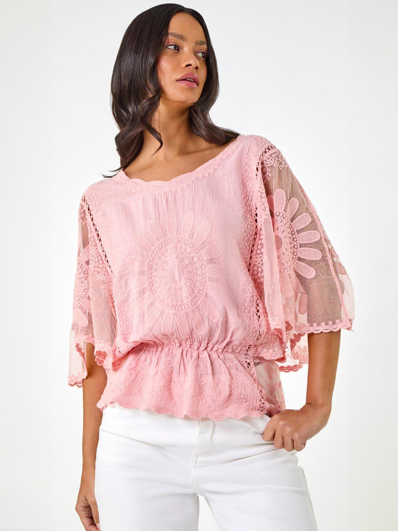 Image 5 of 5 of Roman Dusk Sunflower Lace Blouse