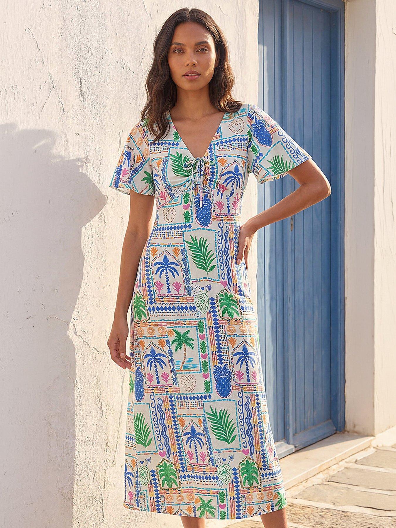 Roman Post Card Tie Dress
