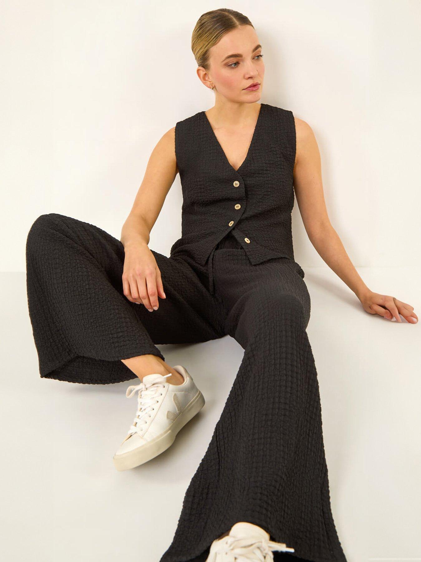 Image 4 of 5 of Roman Dusk Crinkle Wide Leg Stretch Trouser