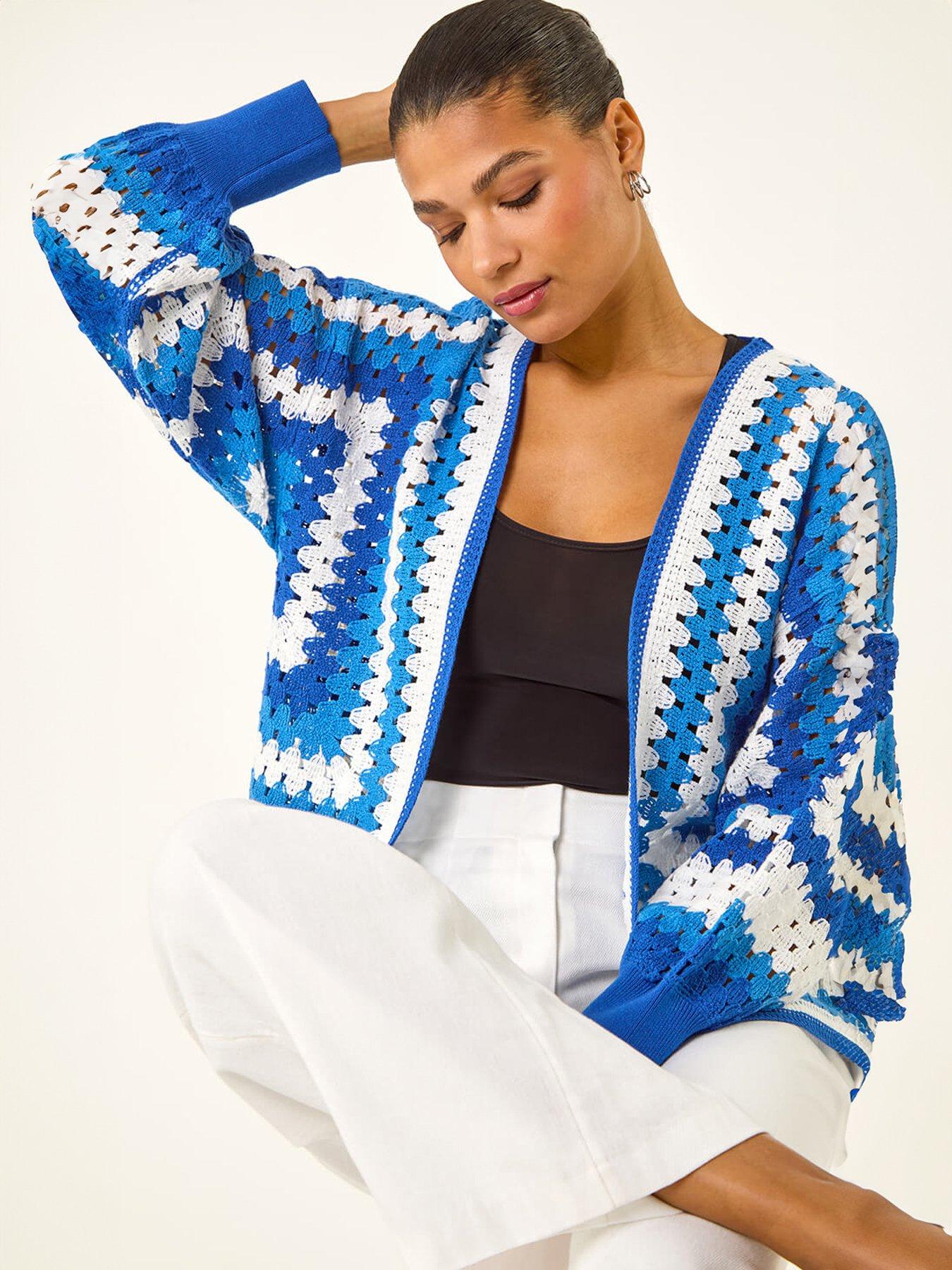 Image 4 of 5 of Roman Crochet Edge Knit Cardigan