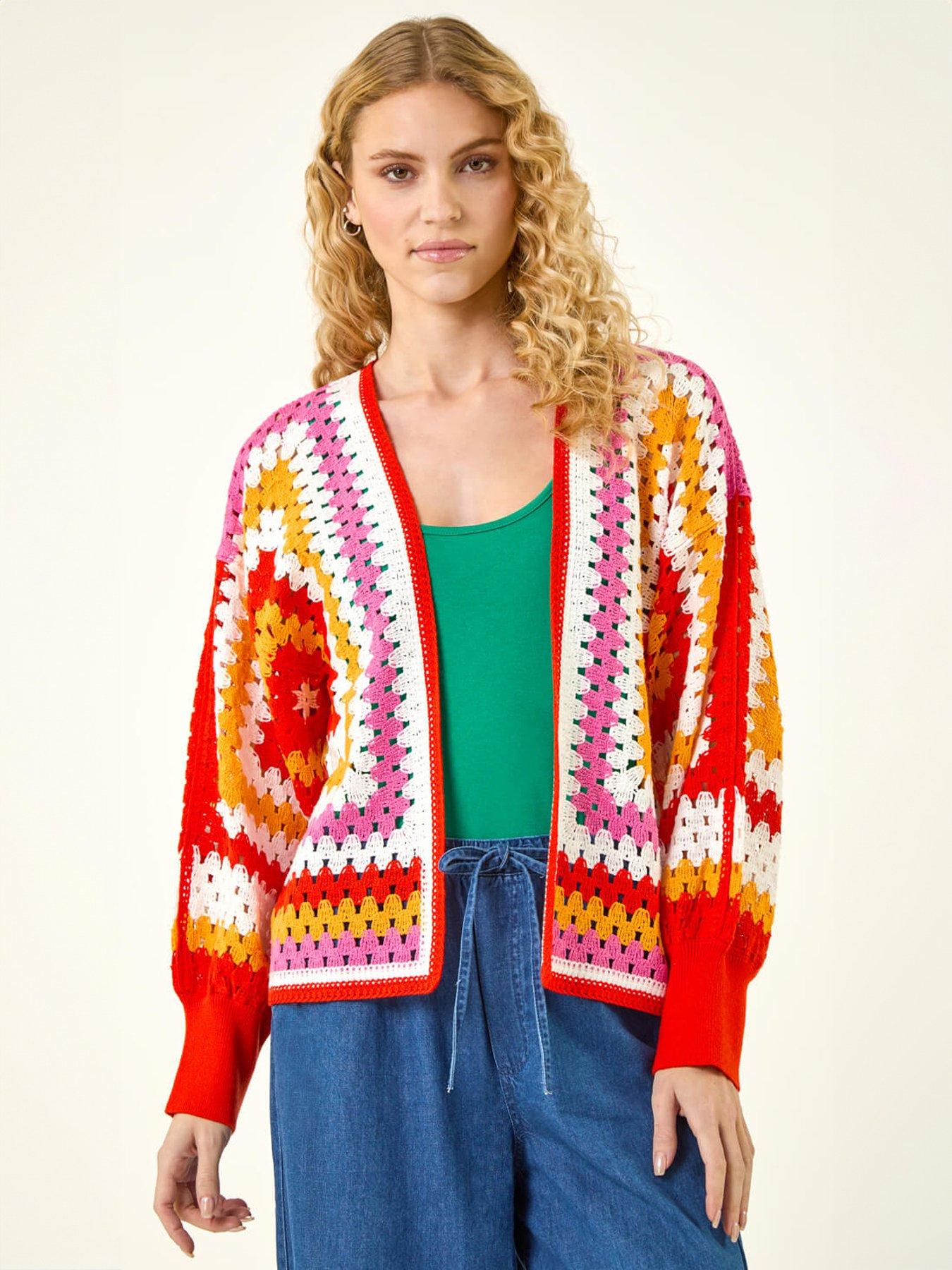 Roman Crochet Edge Knit Cardigan