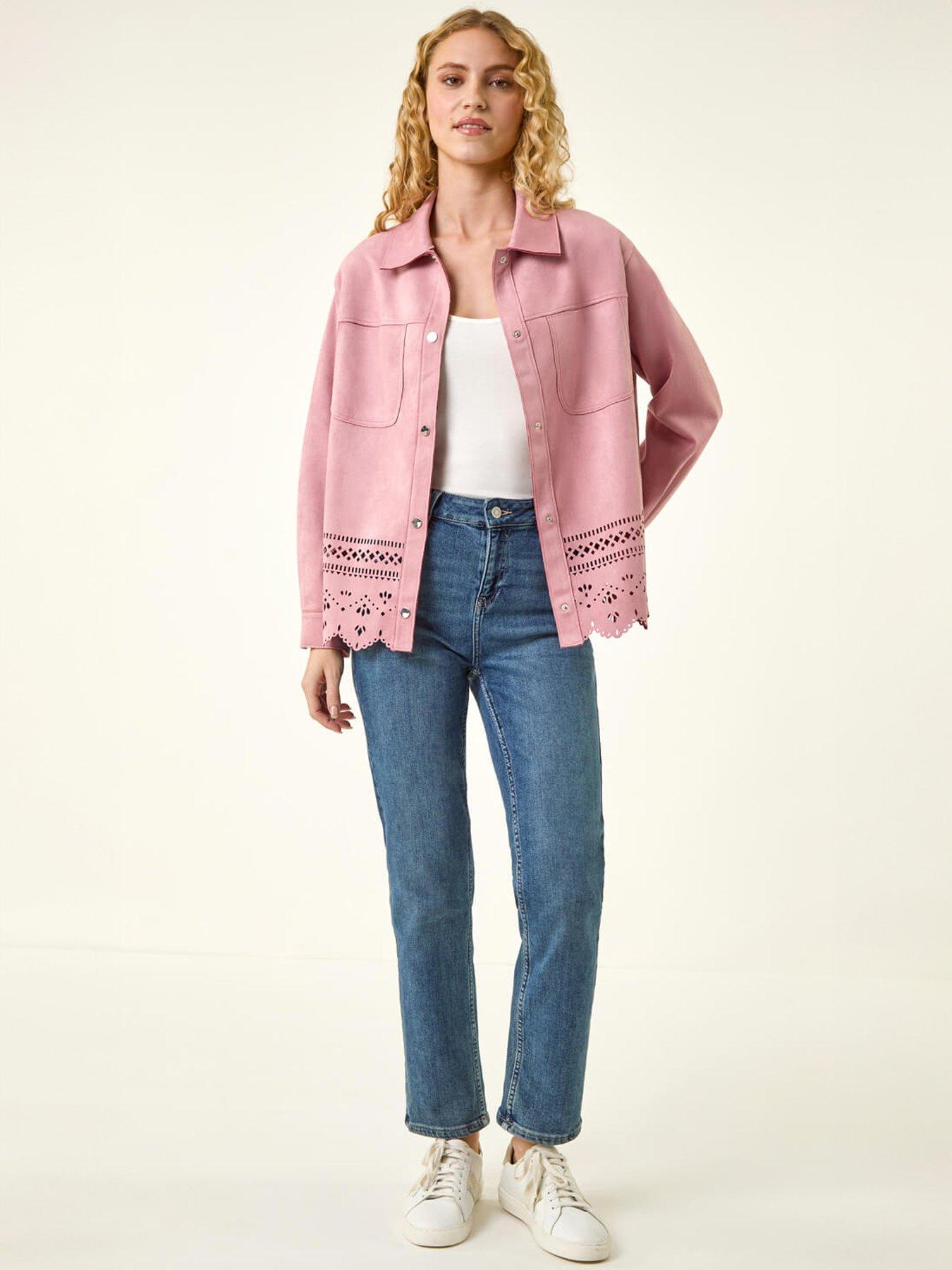 Image 3 of 5 of Roman Faux Suede Cut Out Shacket