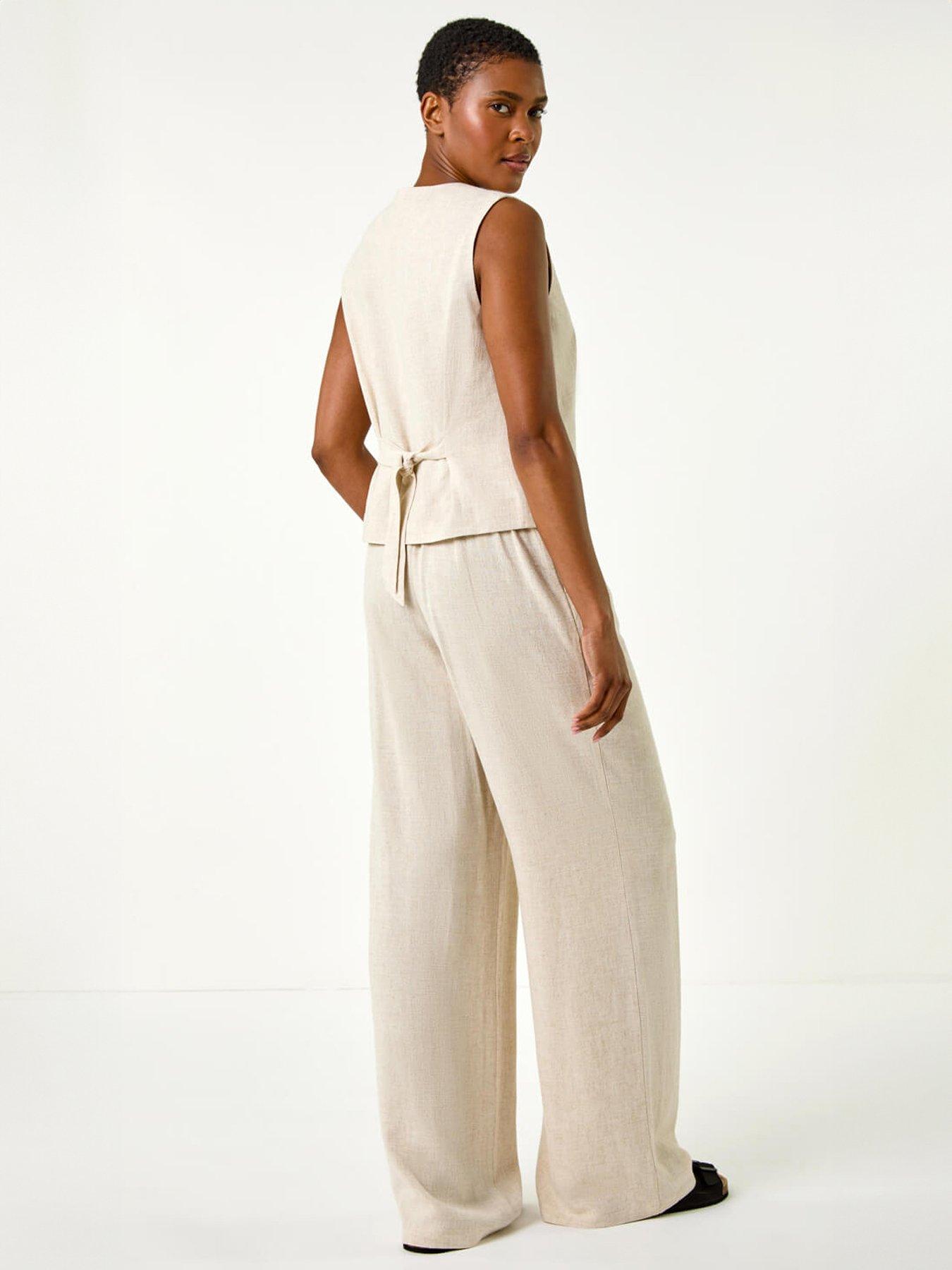 Image 2 of 5 of Roman Linen Blend Button Through Waistcoat