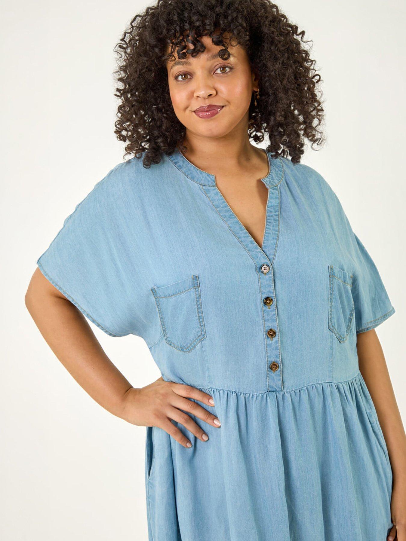  image of roman-curve-buttoned-shirt-dress