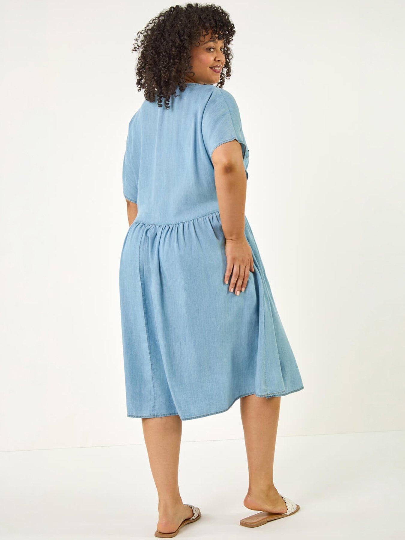  image of roman-curve-buttoned-shirt-dress