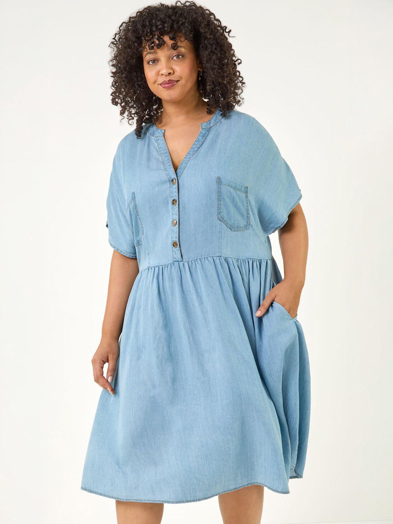  image of roman-curve-buttoned-shirt-dress
