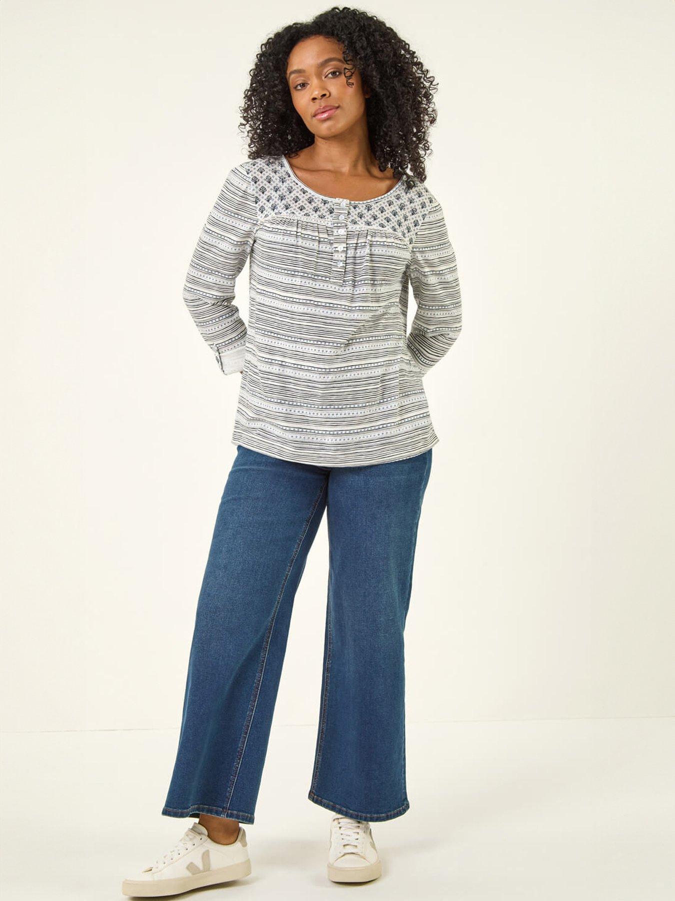  image of roman-petite-contrast-front-tunic-top