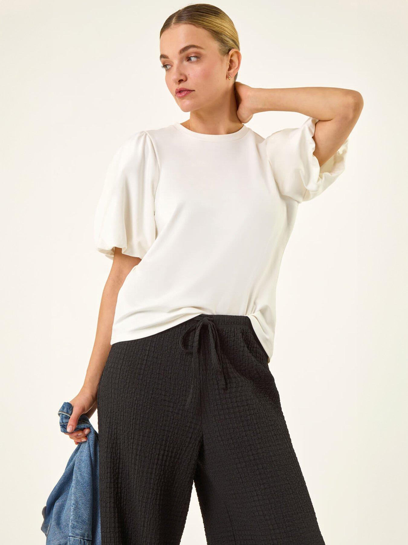 Image 4 of 5 of Roman Dusk Puff Sleeve Stretch T-Shirt