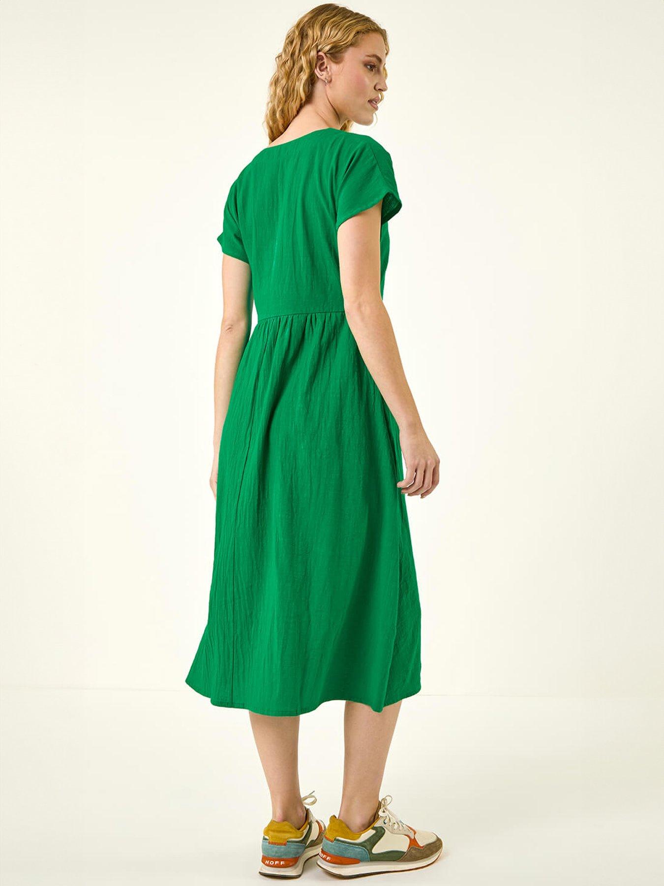  image of roman-linen-look-button-midi-dress