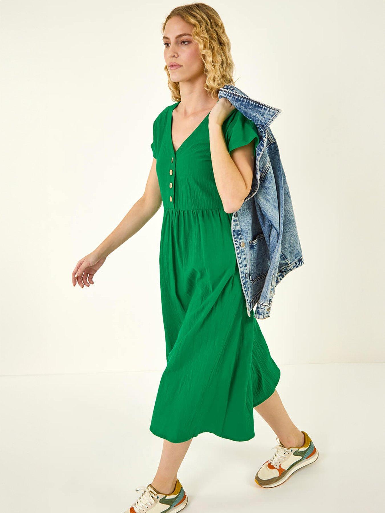  image of roman-linen-look-button-midi-dress