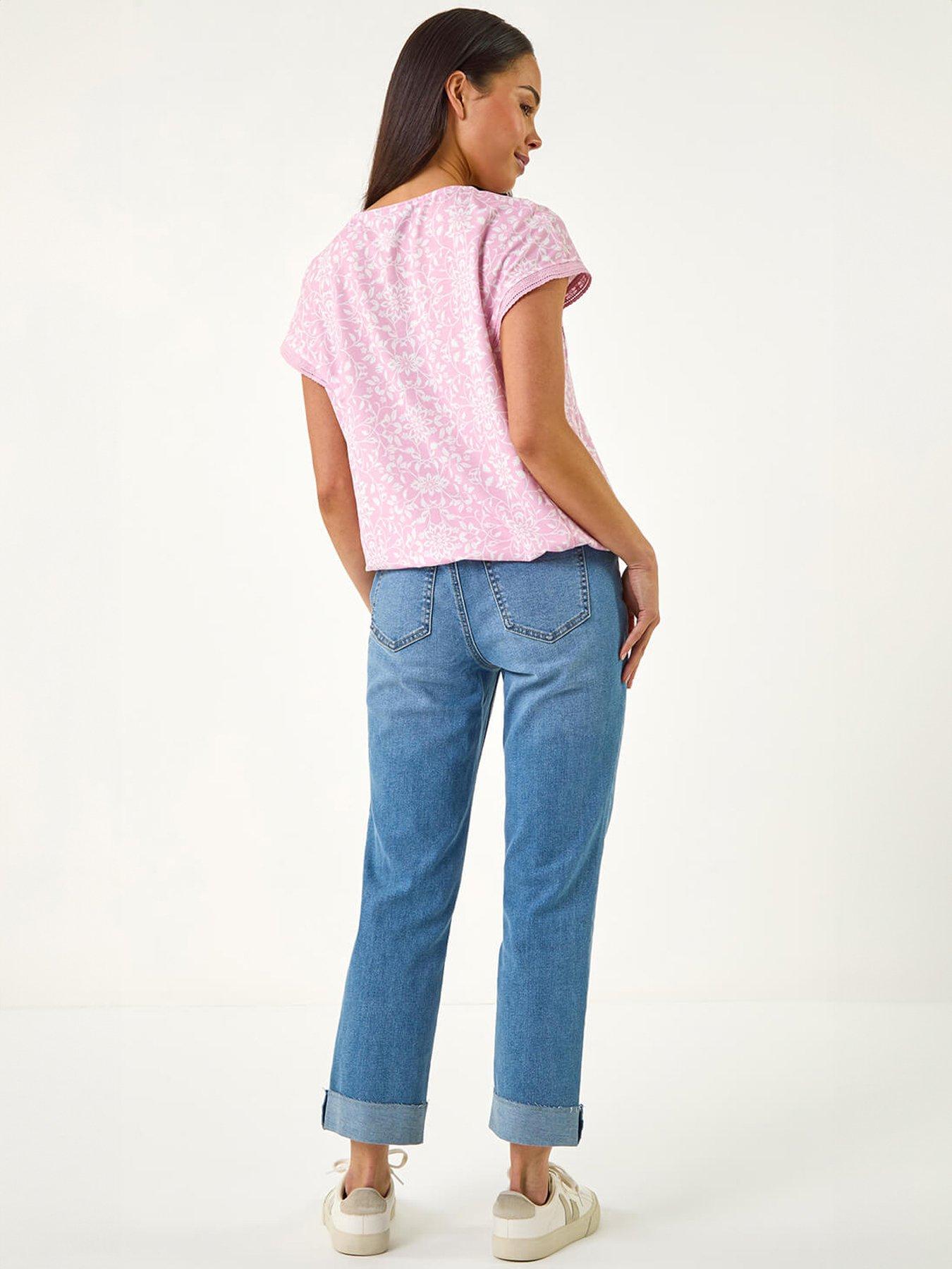 stillFront image of roman-petite-v-neck-stretch-top