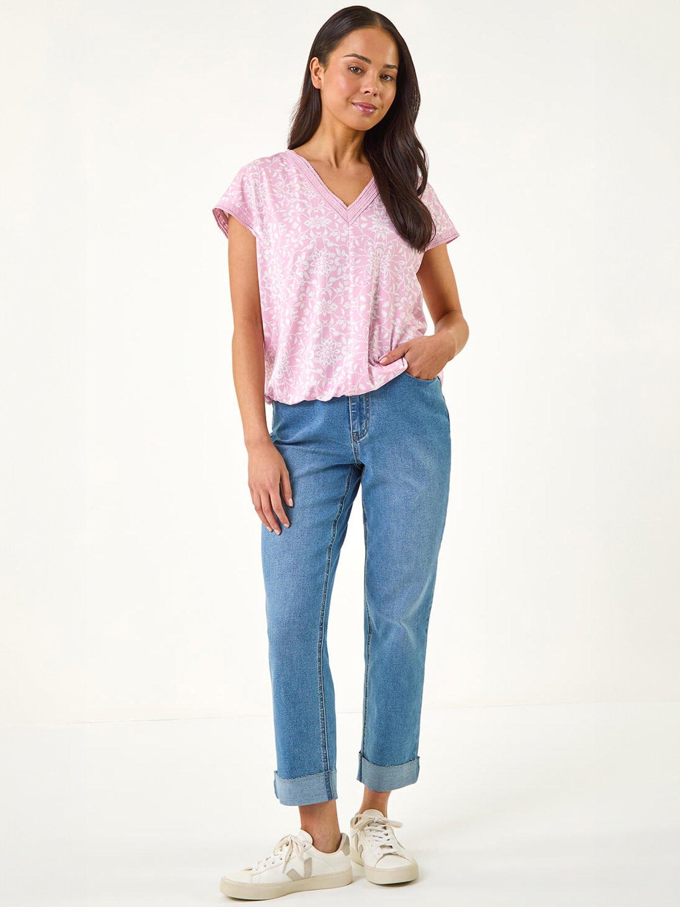  image of roman-petite-v-neck-stretch-top