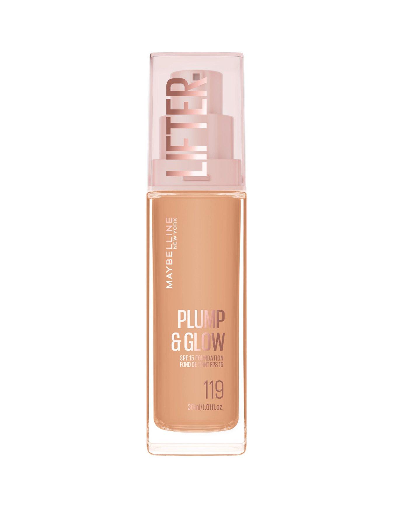 MAYBELLINE New York Lifter Lifter Plump & Glow Foundation, All Day Wear, Buildable and Radiant Coverage, Plump and Brighter Skin Overtime Shade: 119