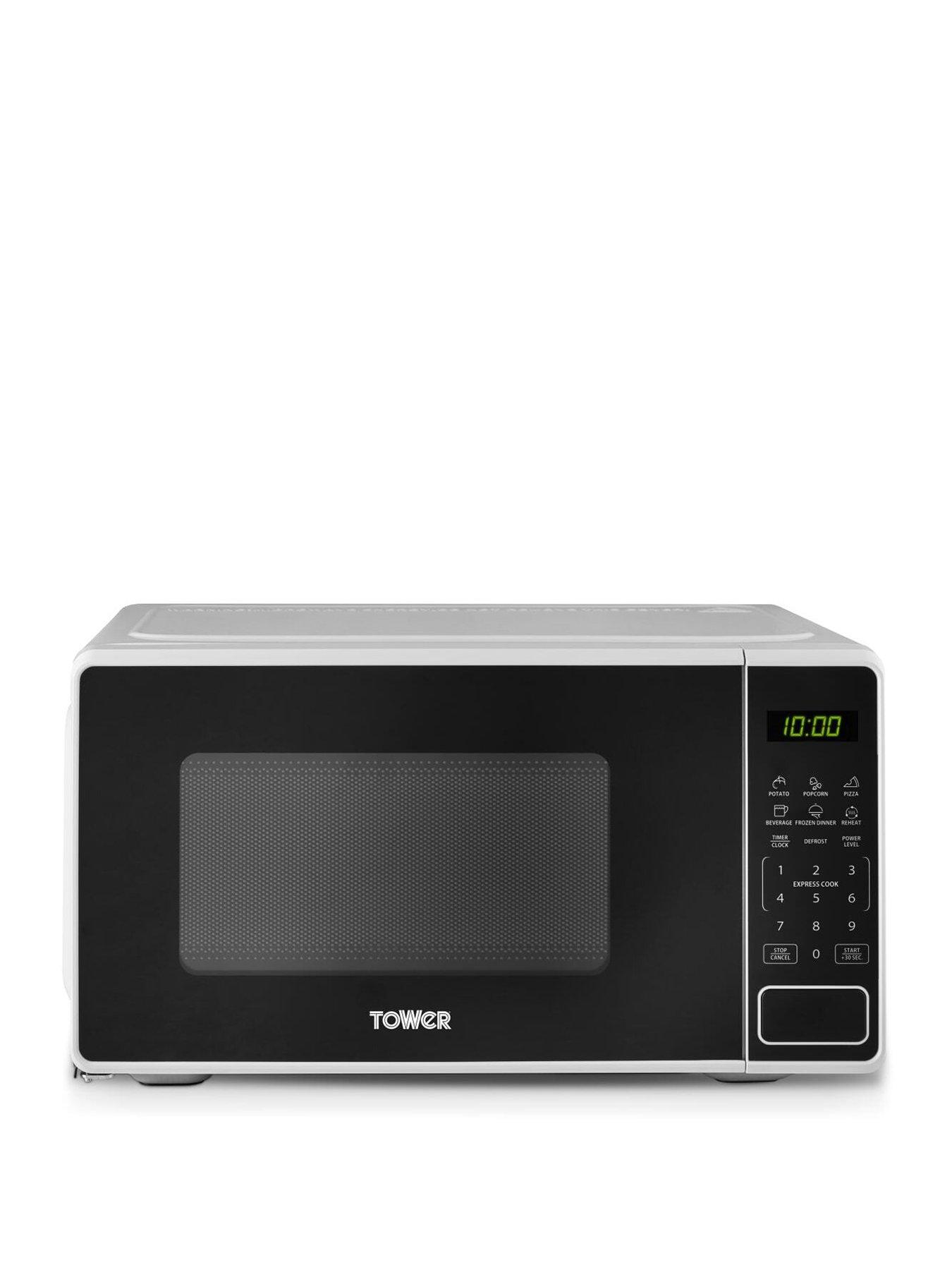 Tower 20L 800W Digital Microwave with 11 Power Levels, LED Display, White