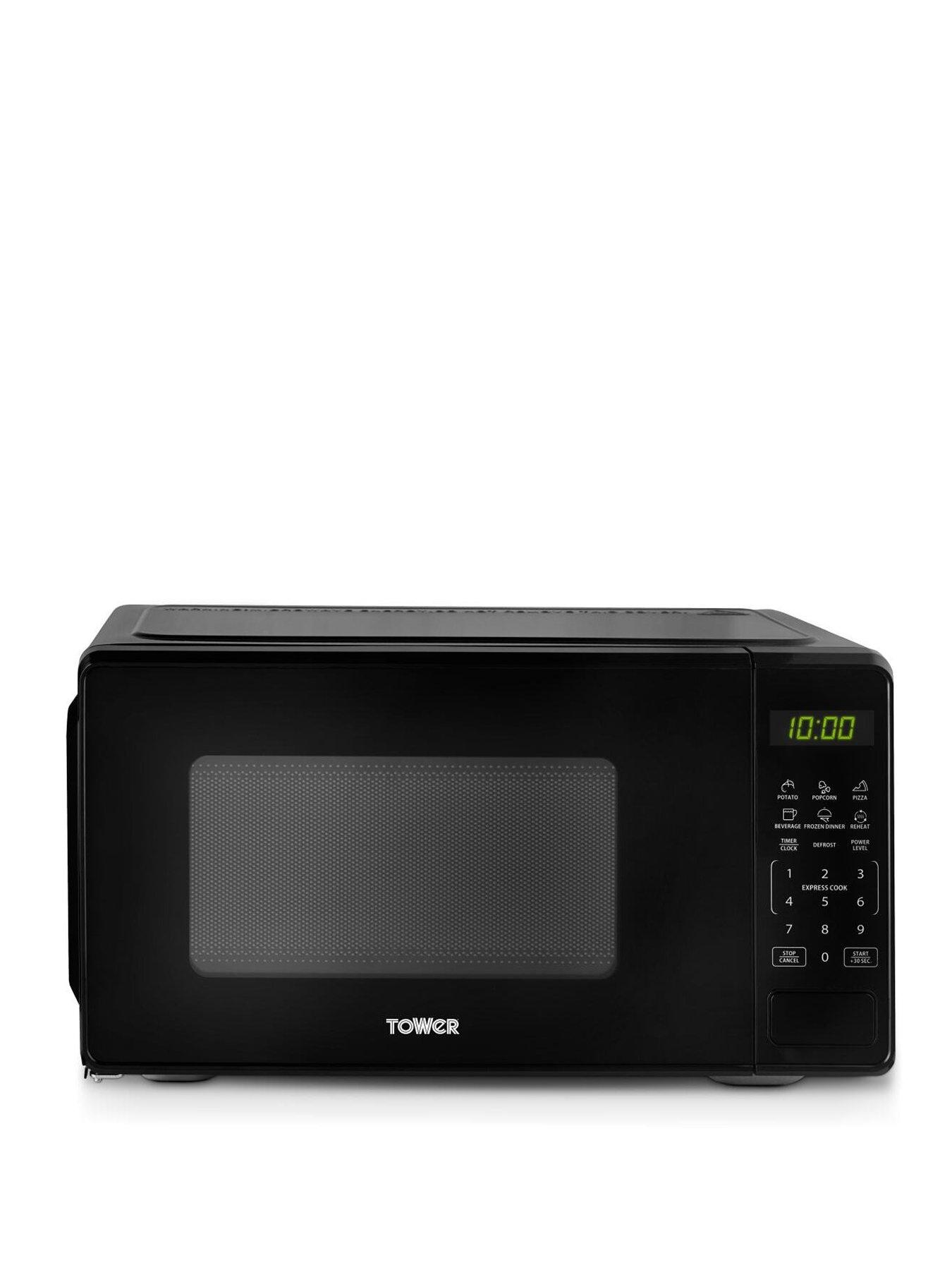 Tower 20L 800W Digital Microwave with 11 Power Levels, LED Display, Black