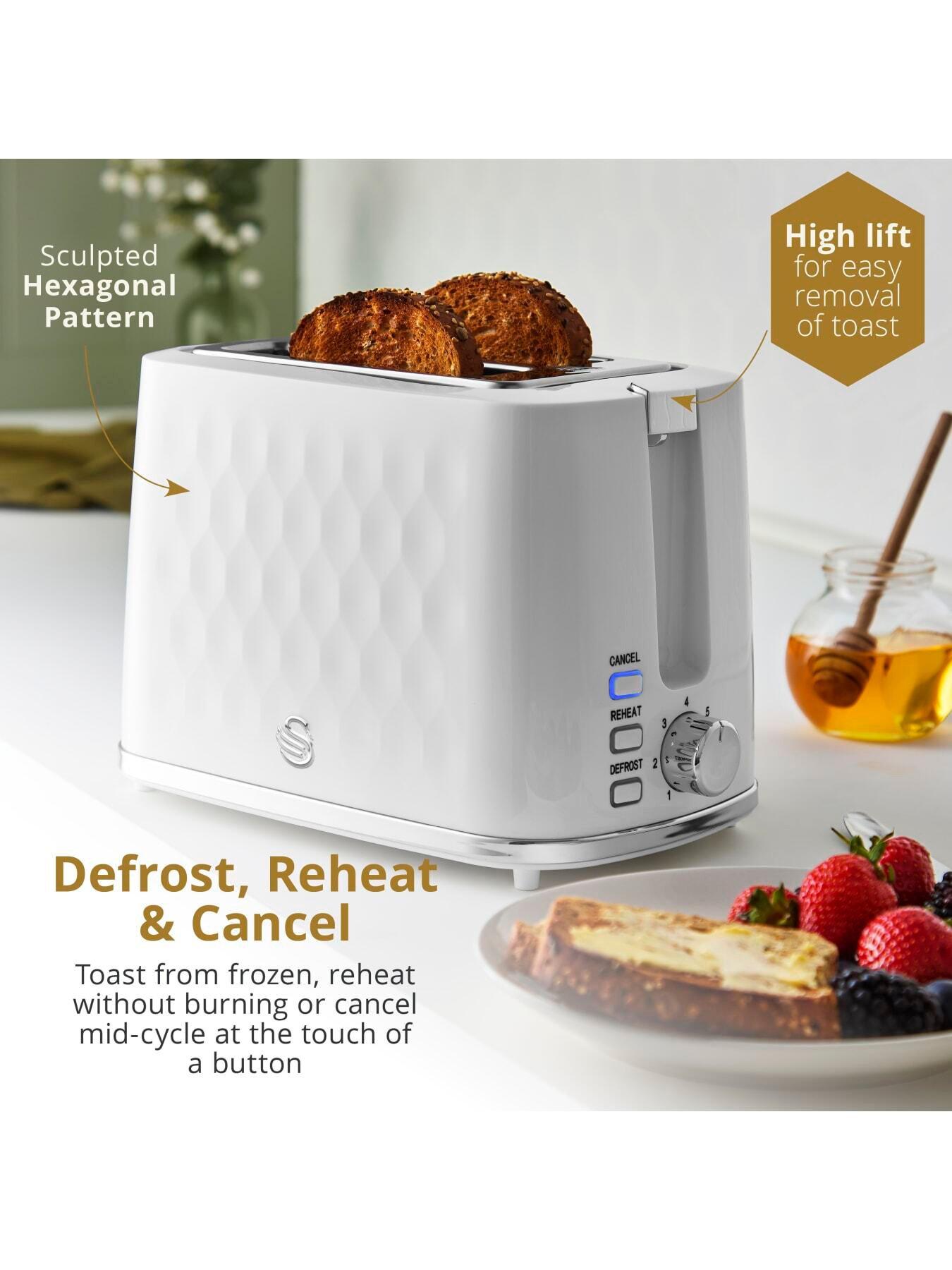  image of swan-hexton-2-slice-toaster-removable-crumb-tray-white