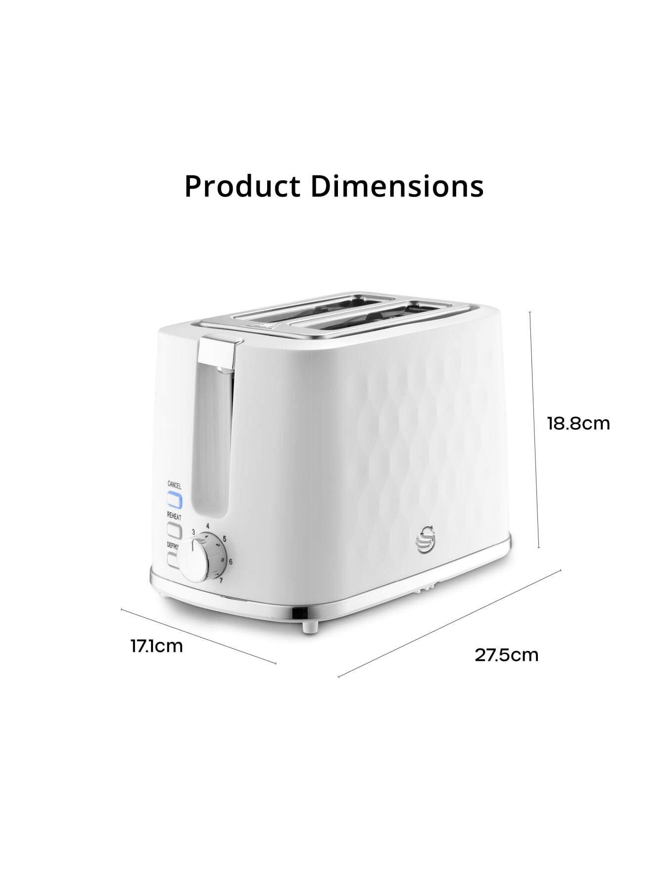  image of swan-hexton-2-slice-toaster-removable-crumb-tray-white