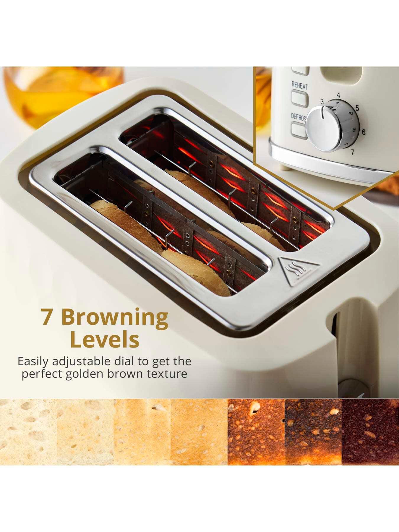 Image 3 of 8 of Swan Hexton 2 Slice Toaster, Removable Crumb Tray, Cream