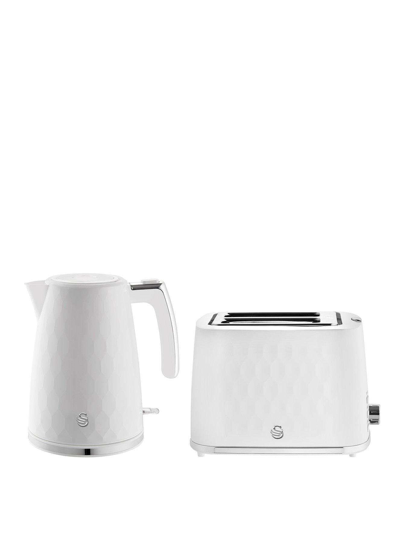 Swan Hexton 1.7L Rapid Boil Kettle & 2 Slice Toaster, White