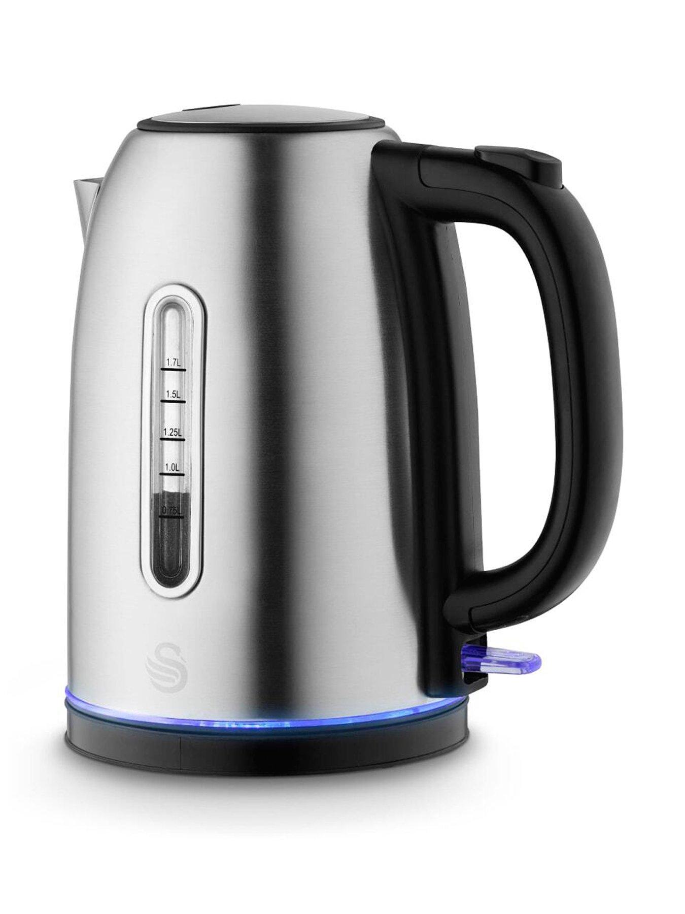 Swan Quiet Boil Cordless Kettle, 3kW Fast Boil, Stainless Steel