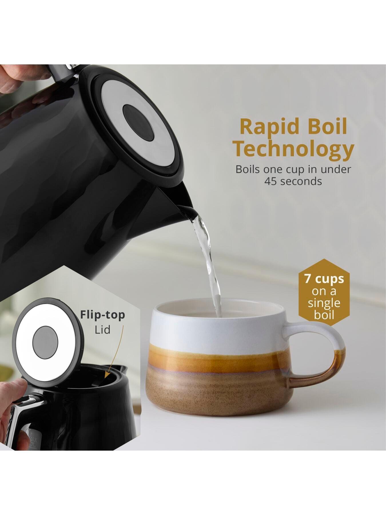  image of swan-hexton-17l-electric-kettle-3kw-rapid-boil-black-and-chrome