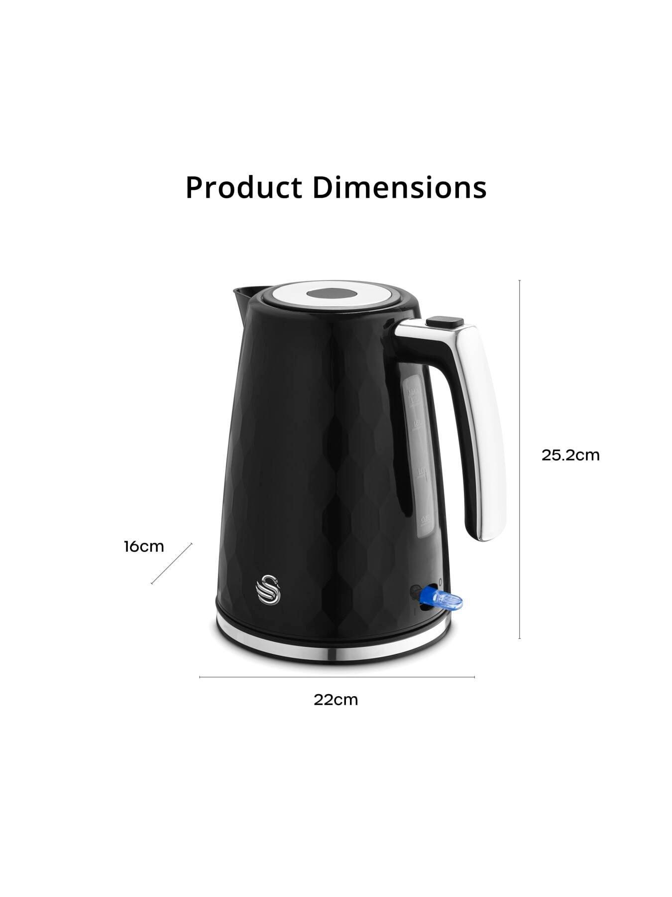  image of swan-hexton-17l-electric-kettle-3kw-rapid-boil-black-and-chrome