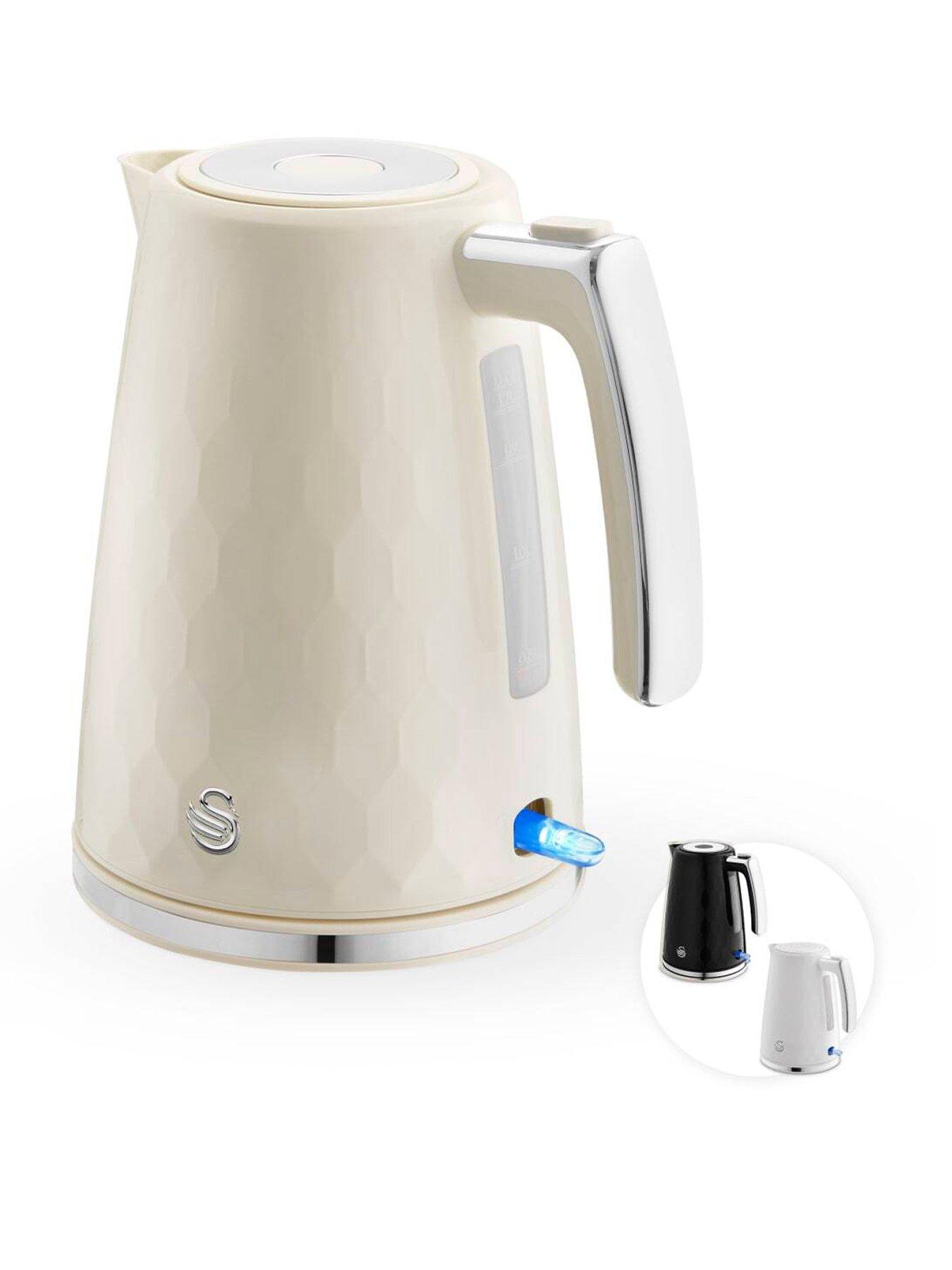 Swan Hexton 1.7L Electric Kettle, 3KW Rapid Boil, Cream
