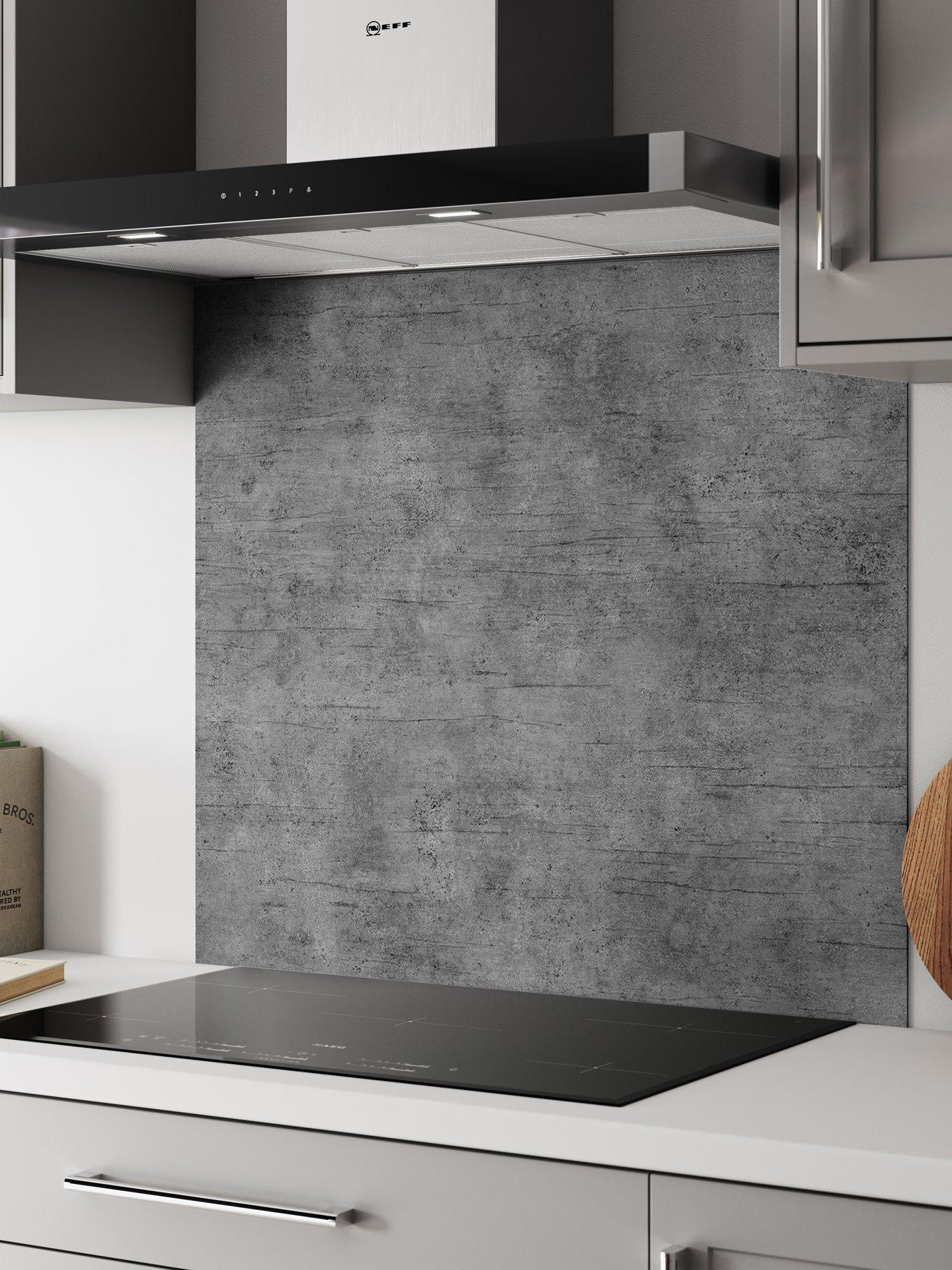 WilsonArt ALLOY Brooklyn Concrete Kitchen Hob Splashback - 900x800mm