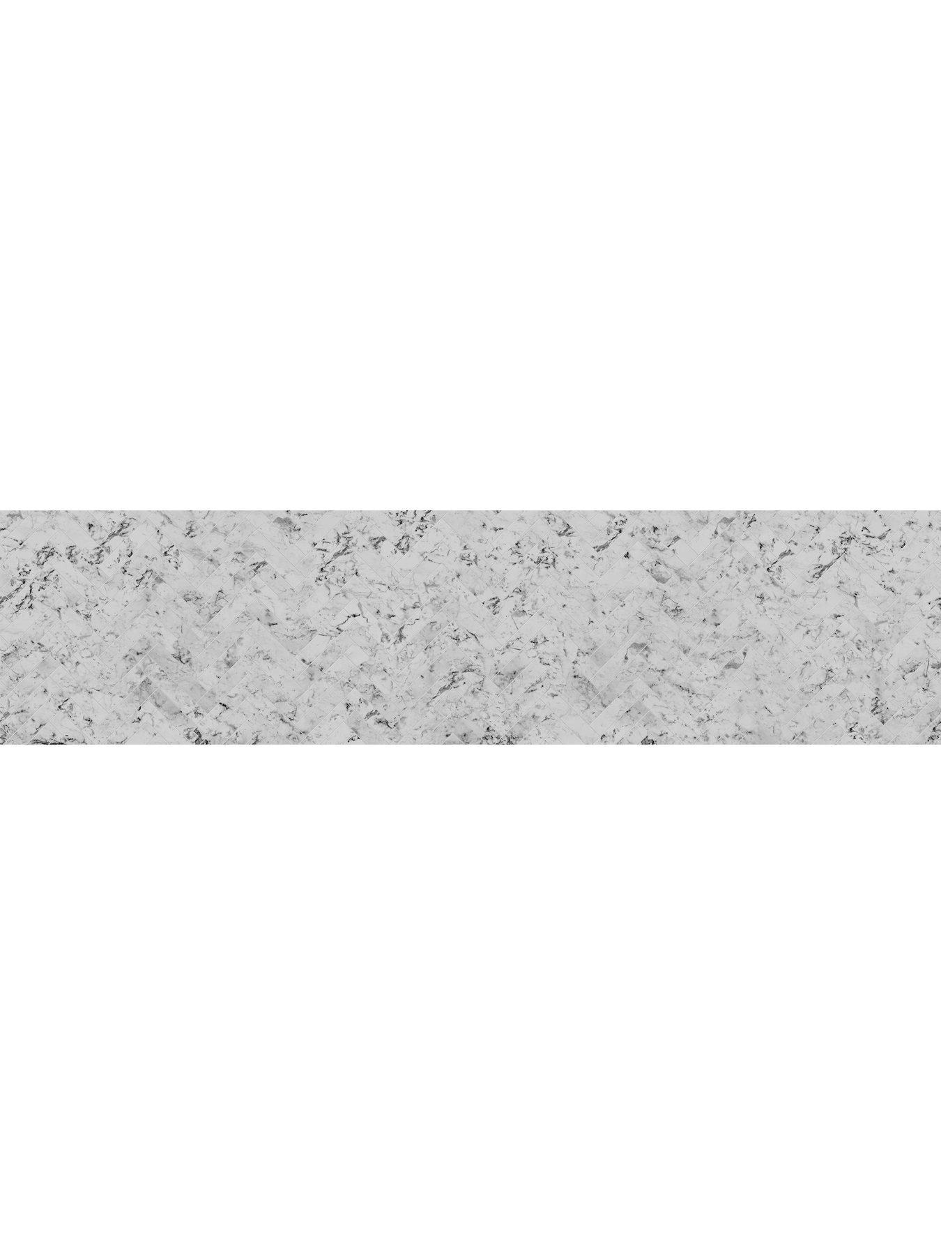 Image 6 of 7 of WilsonArt ALLOY Carrara Marble Herringbone Kitchen Splashback - 3000x750mmx4mm